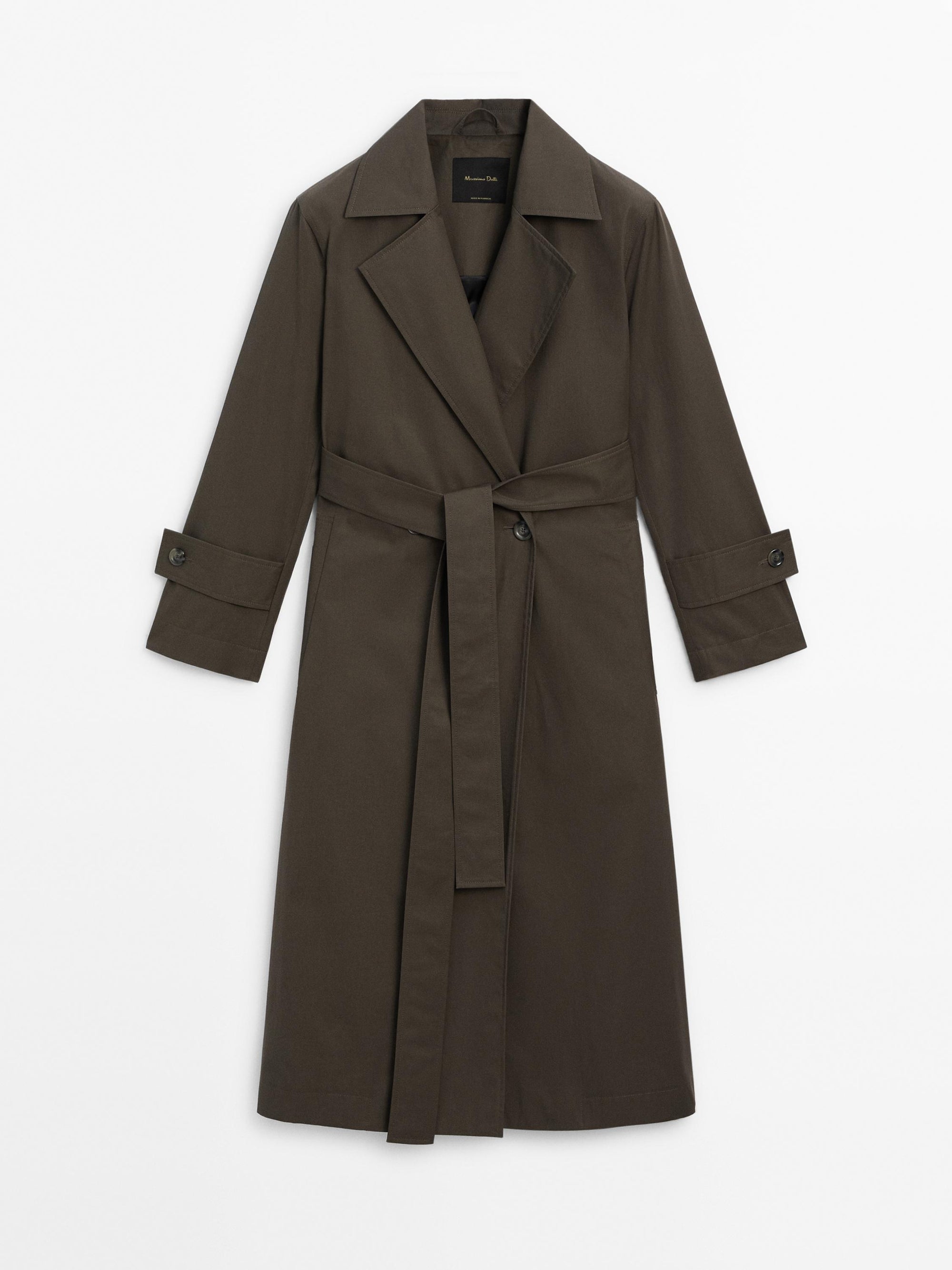 Long cotton trench coat