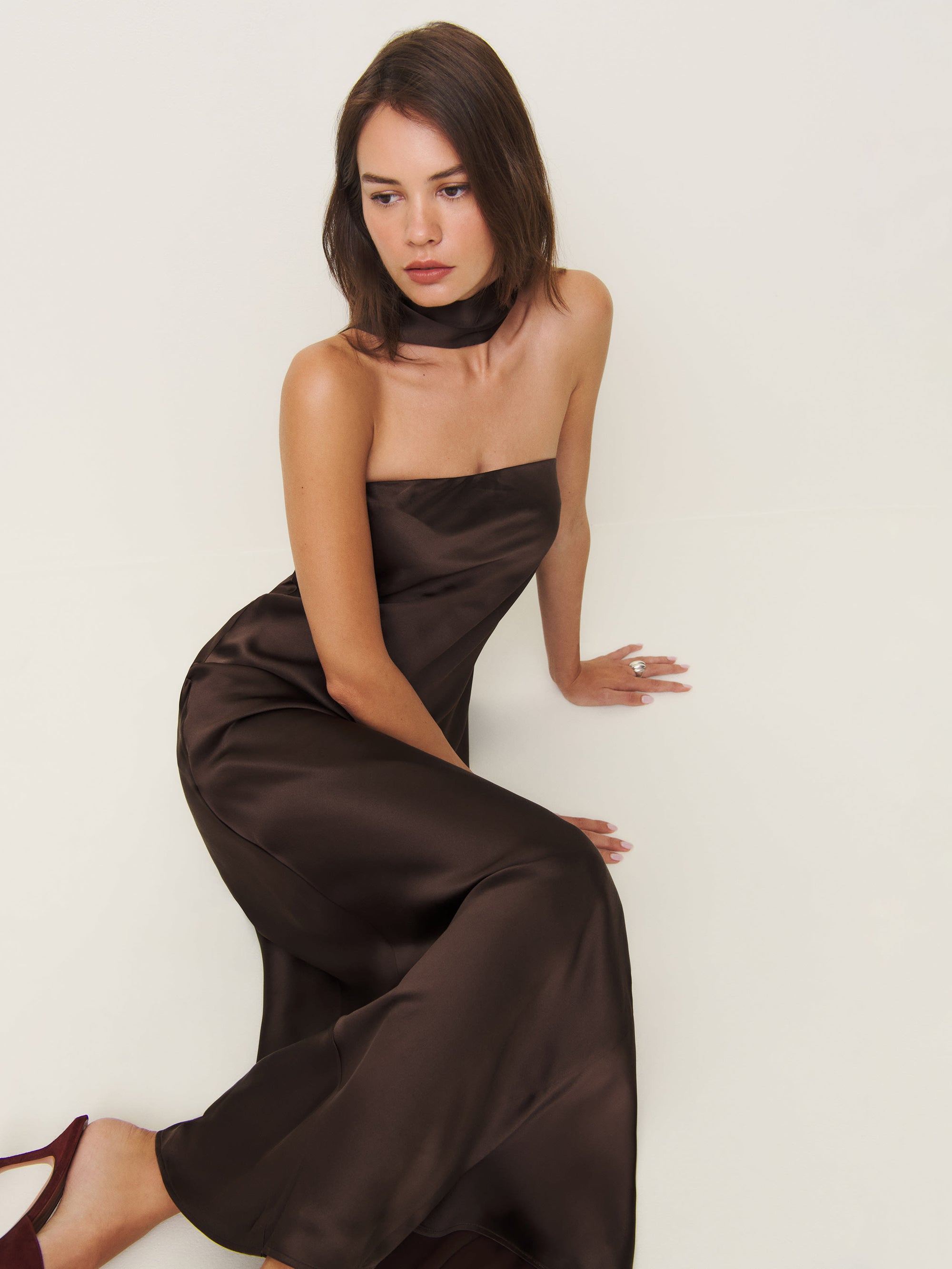 silk dresses sydney Maren Satin Dress | Made To Order Rose Petal