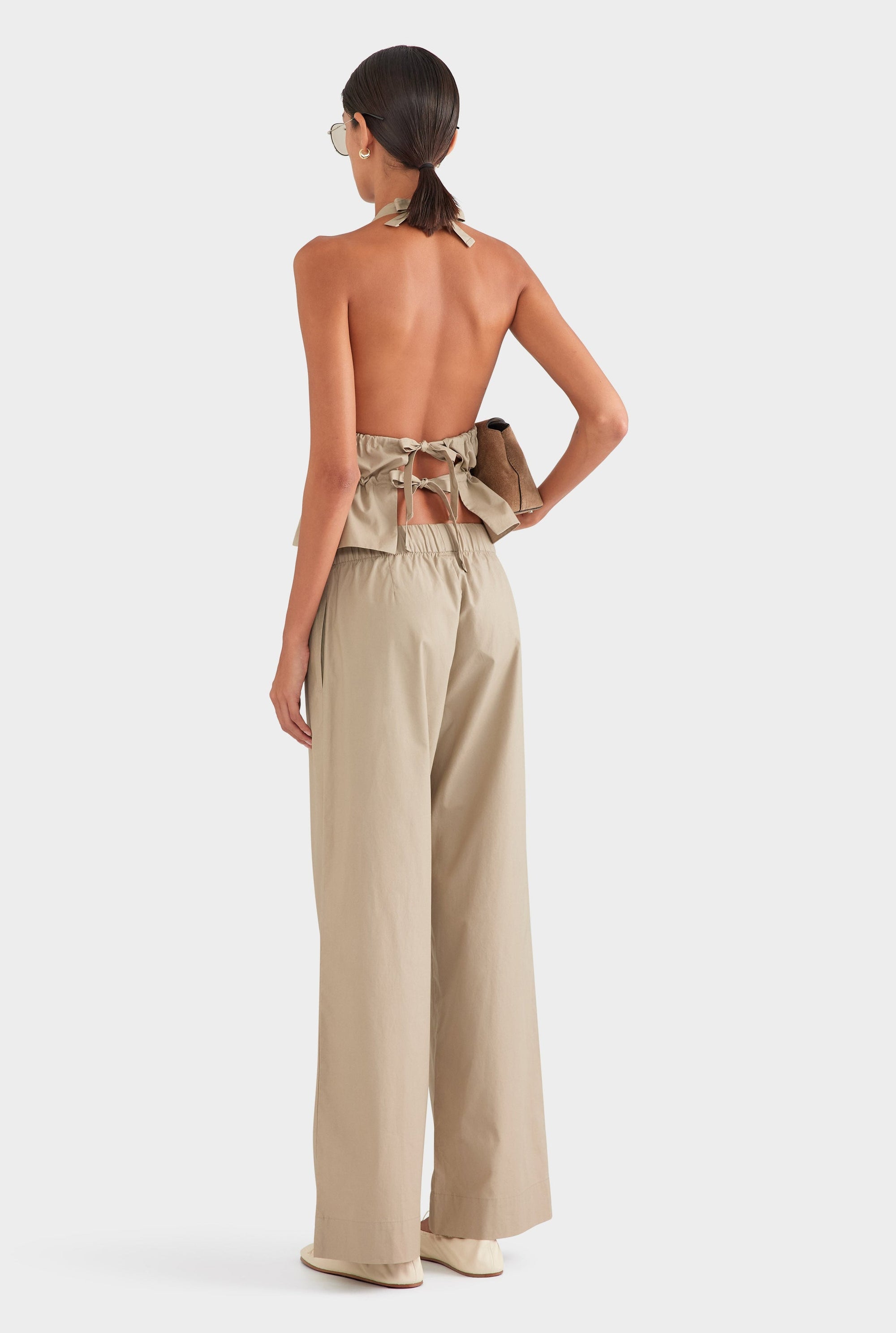 Cotton Poplin Halter Top