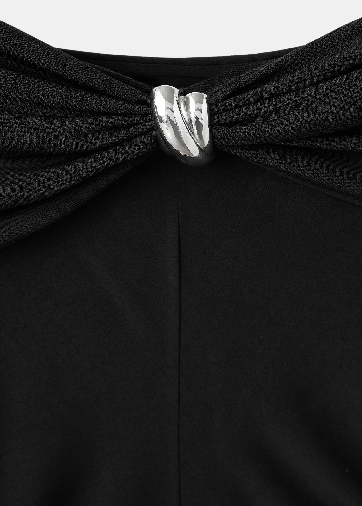 Strapless t-shirt with metallic detail