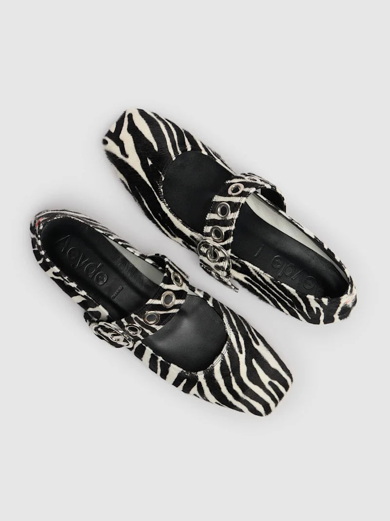 10mm Uma zebra print ballerina flats
