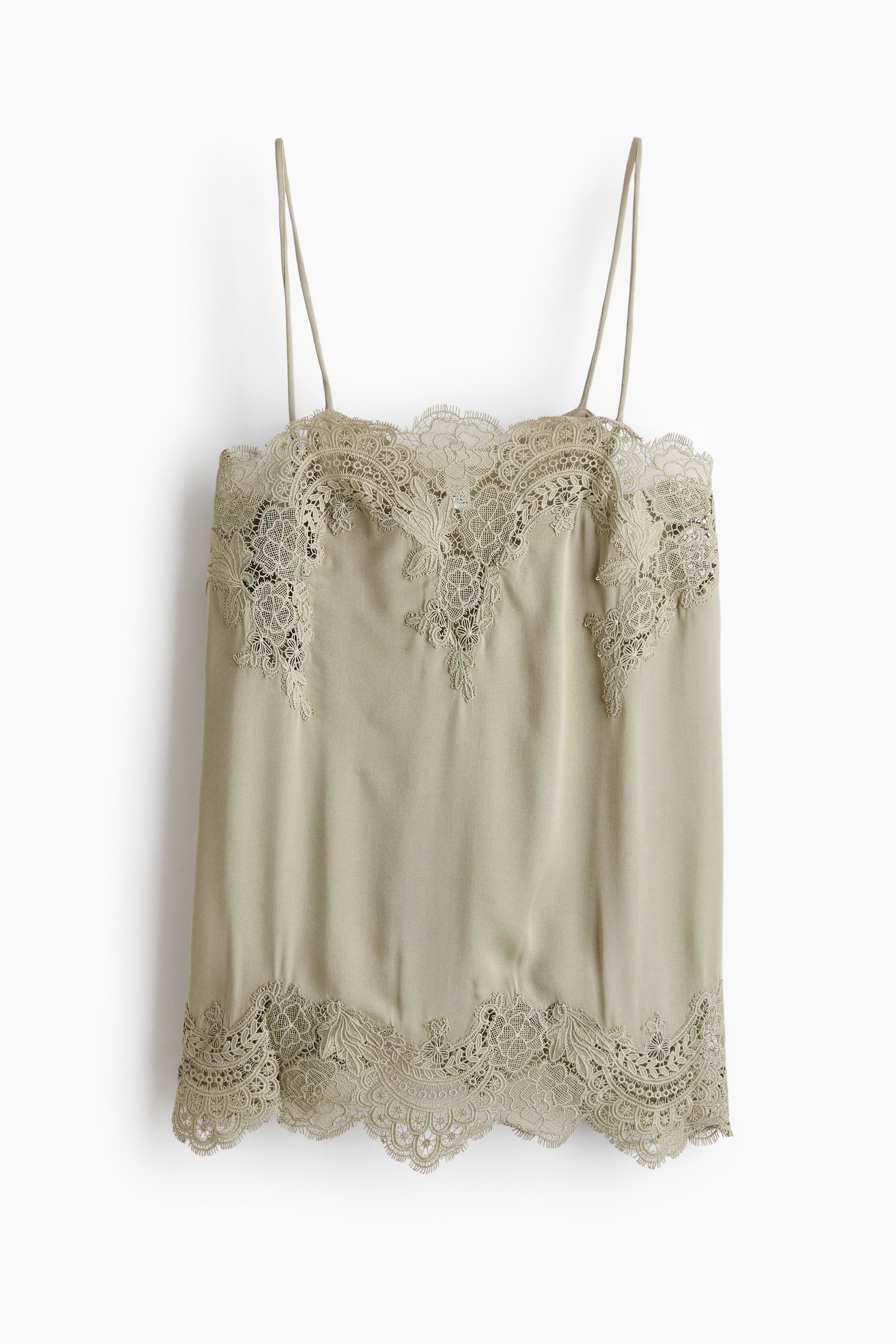 Lace-Trimmed Viscose Top