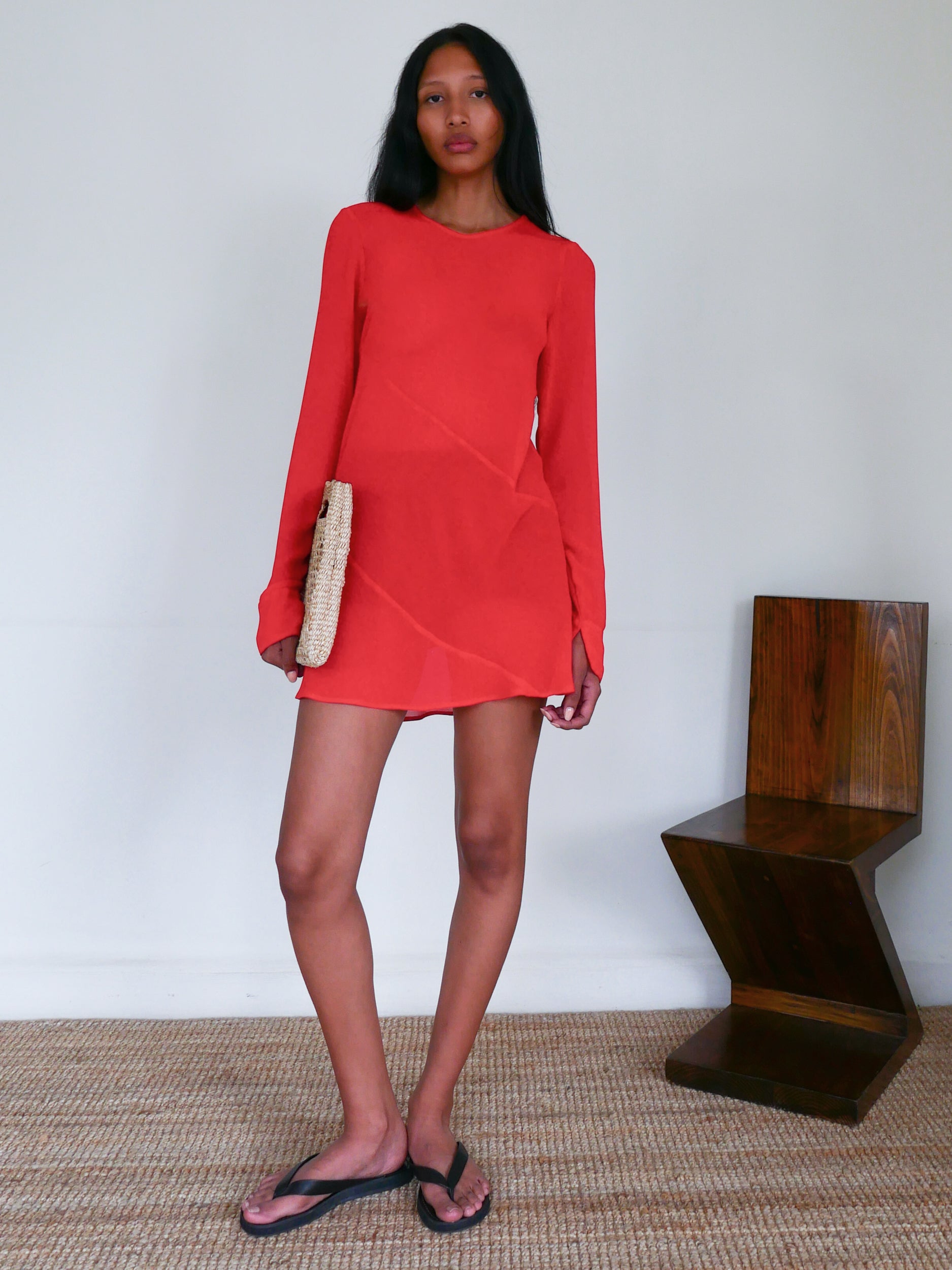 Georgette Mini Dress with Shorts