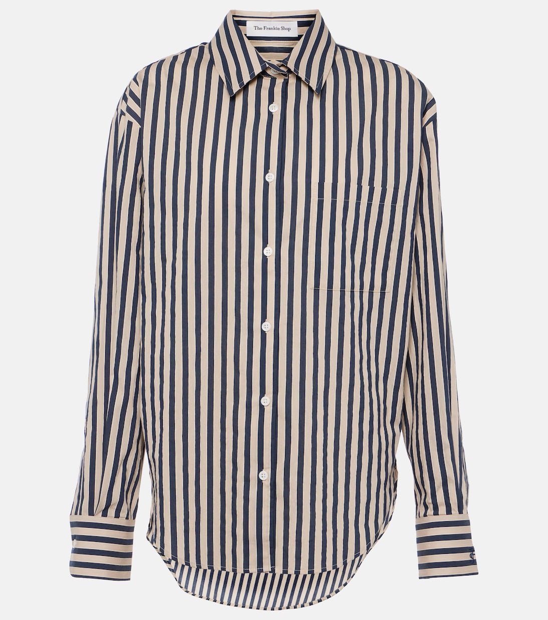 Striped cotton-blend shirt