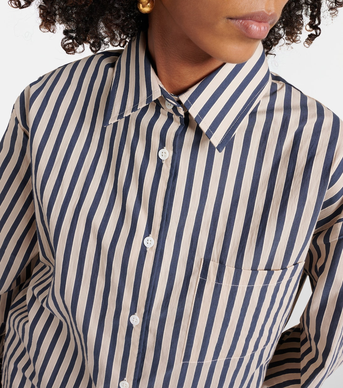 Striped cotton-blend shirt