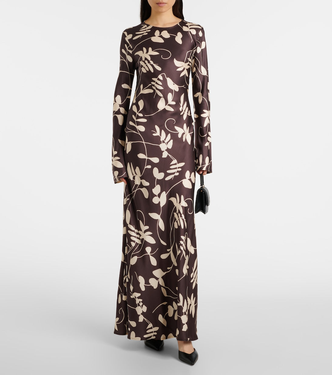 Faroe floral satin maxi dress