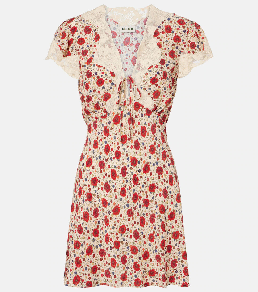 Lacie lace-trimmed floral minidress