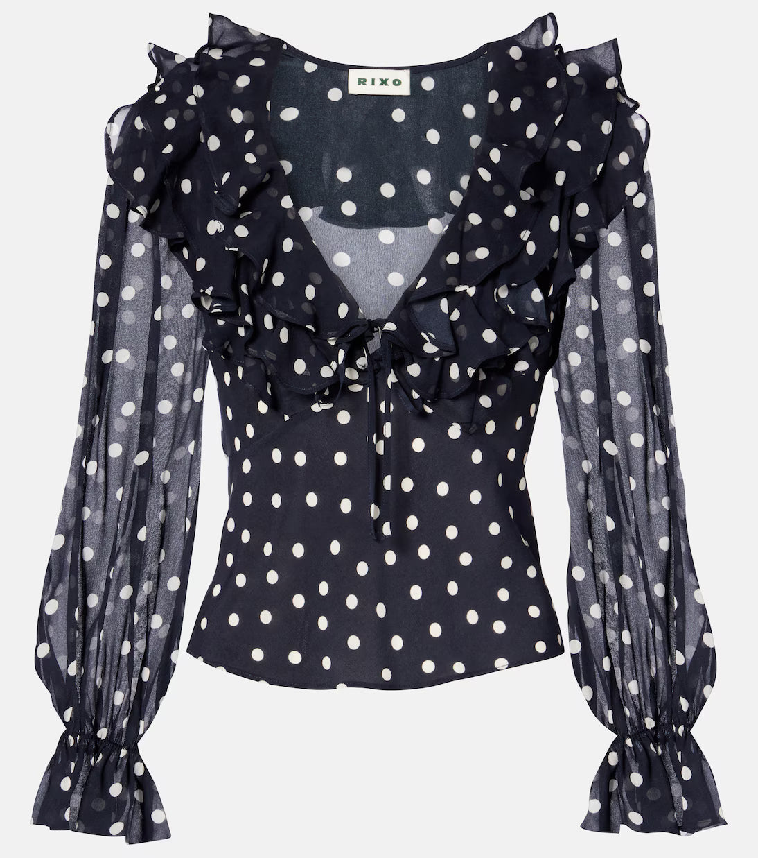 Lasca polka-dot silk top