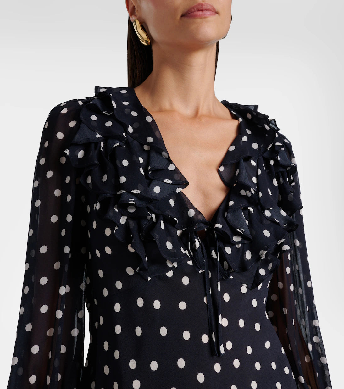 Lasca polka-dot silk top