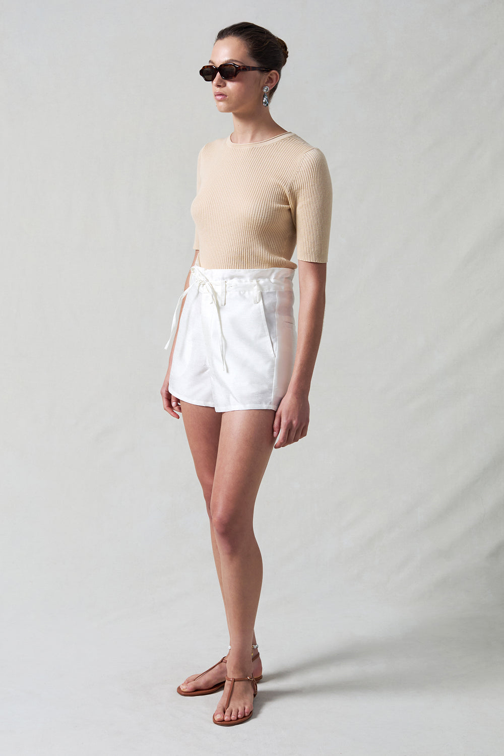 Dupioni Shorts White