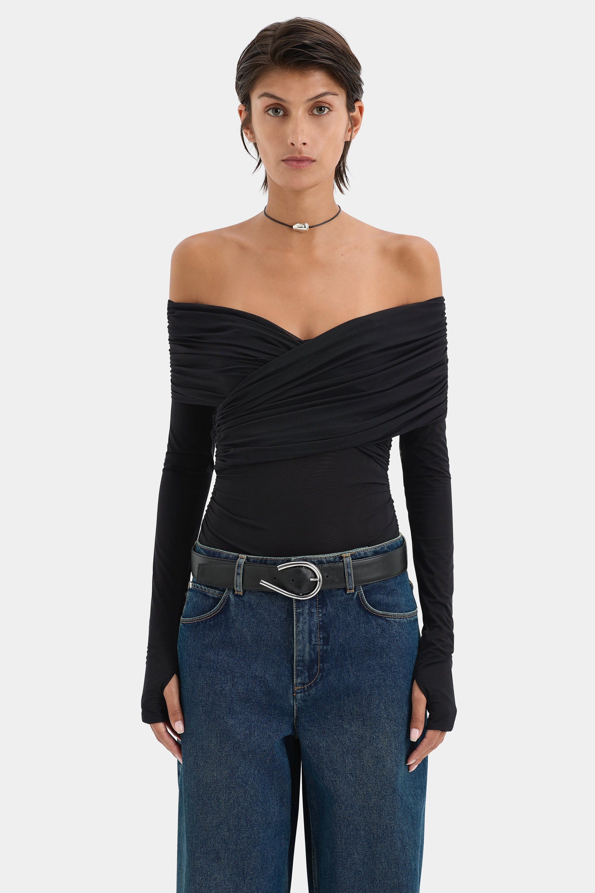 Jacques Gathered Long Sleeve Top