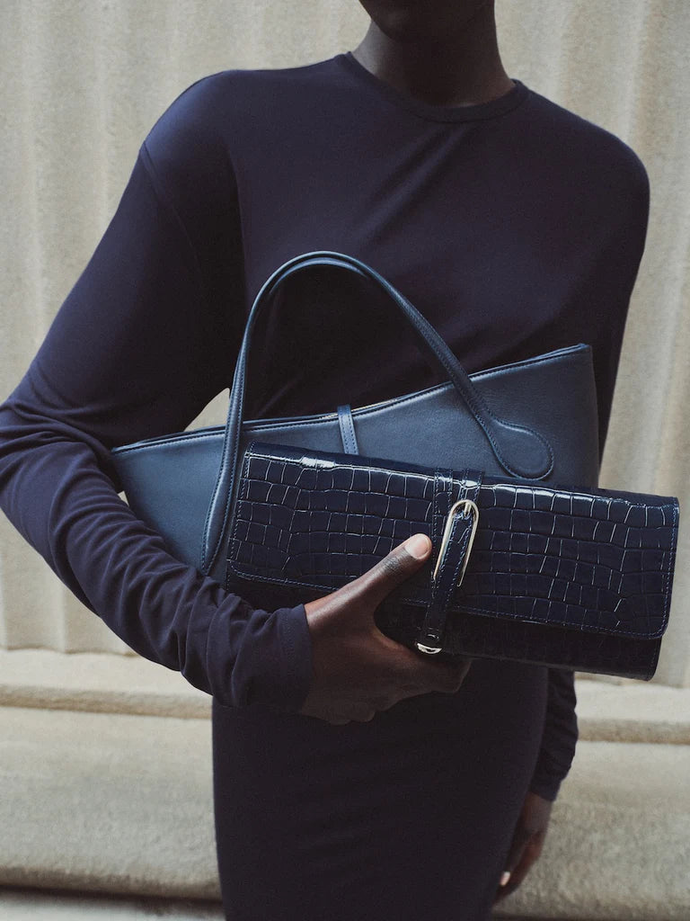 Leather Belted Clutch