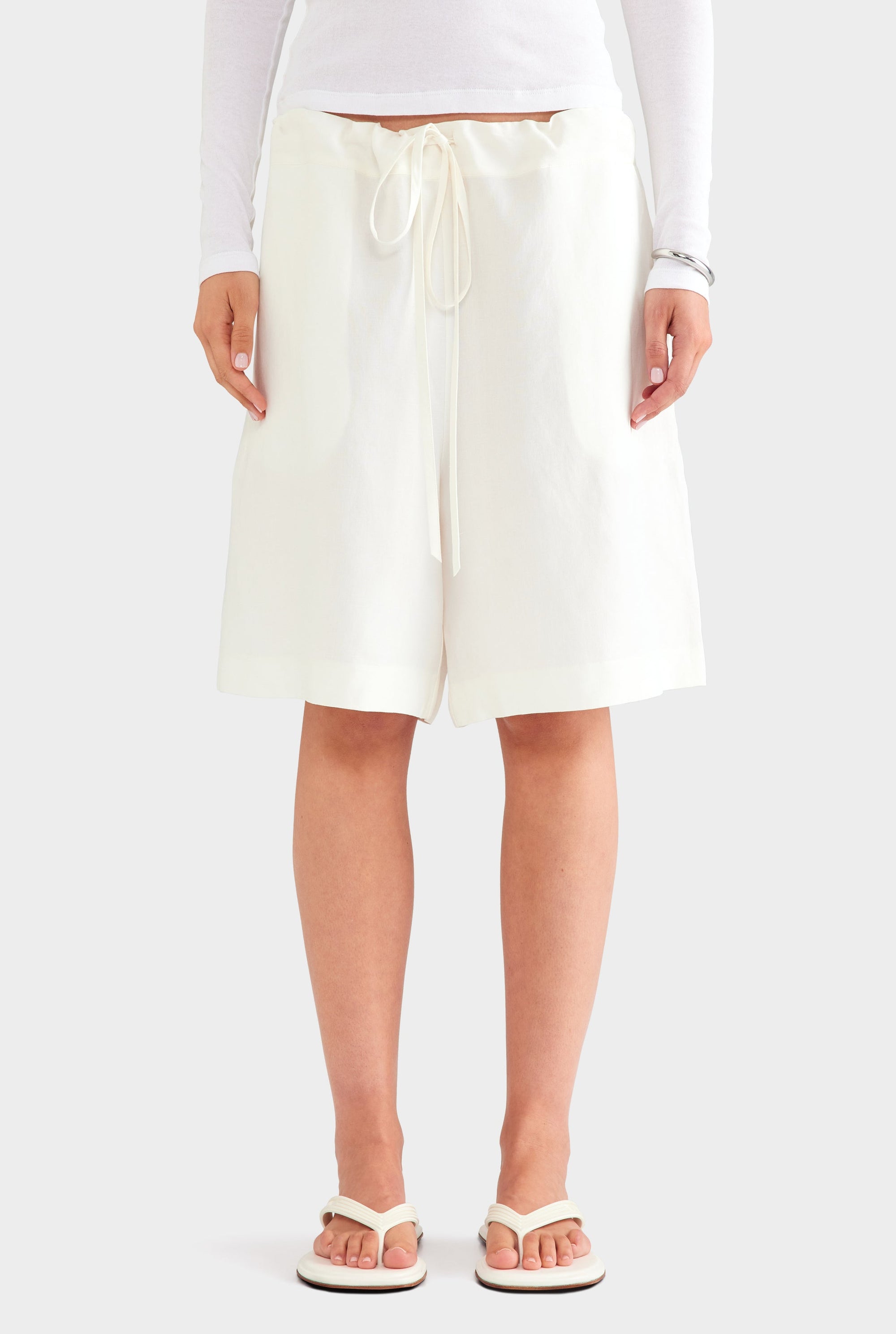 Silk Linen Drawstring Short
