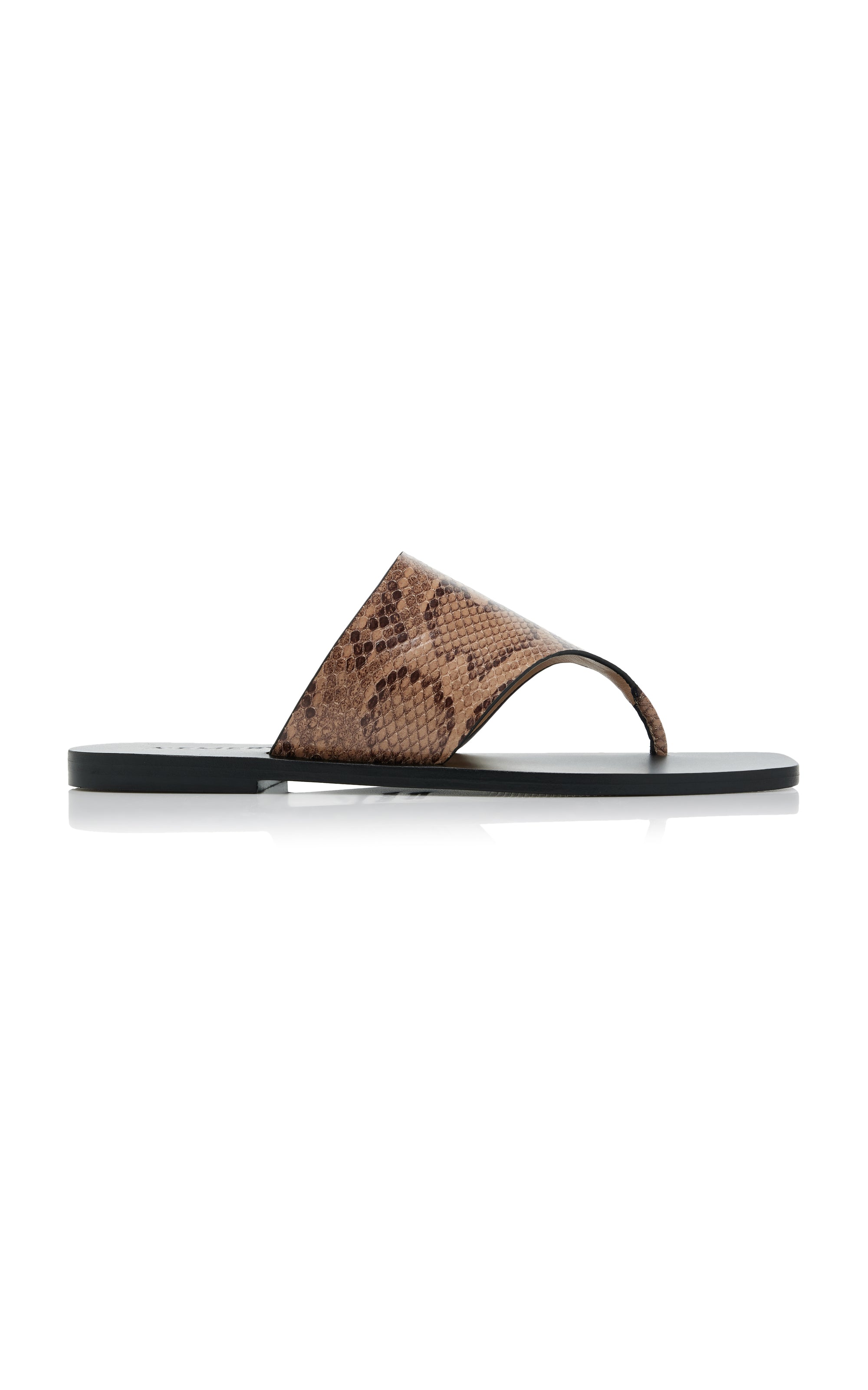 Paton Snake-Effect Leather Sandals