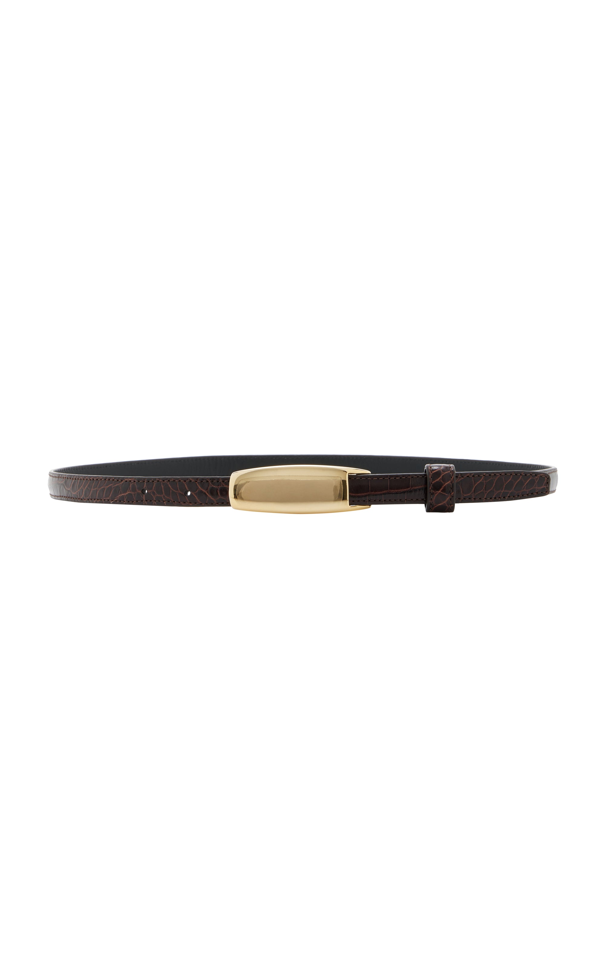 Croc-Effect Leather Belt