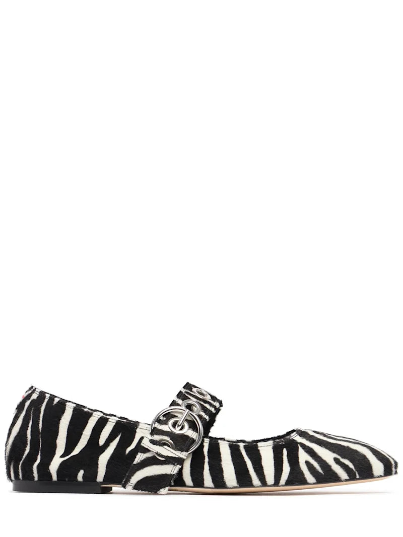 10mm Uma zebra print ballerina flats