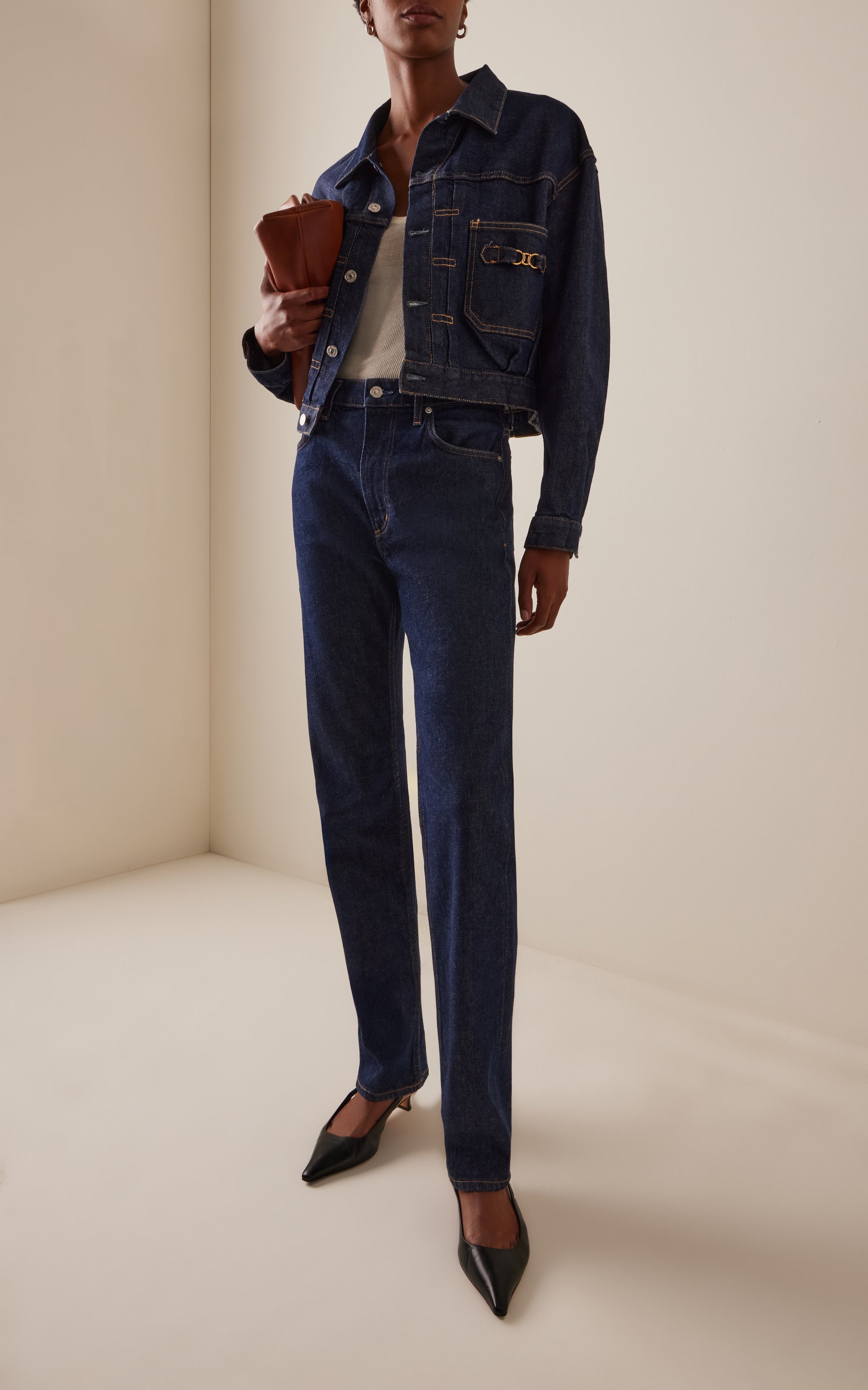 Zurie Stretch High-Rise Straight-Leg Jeans