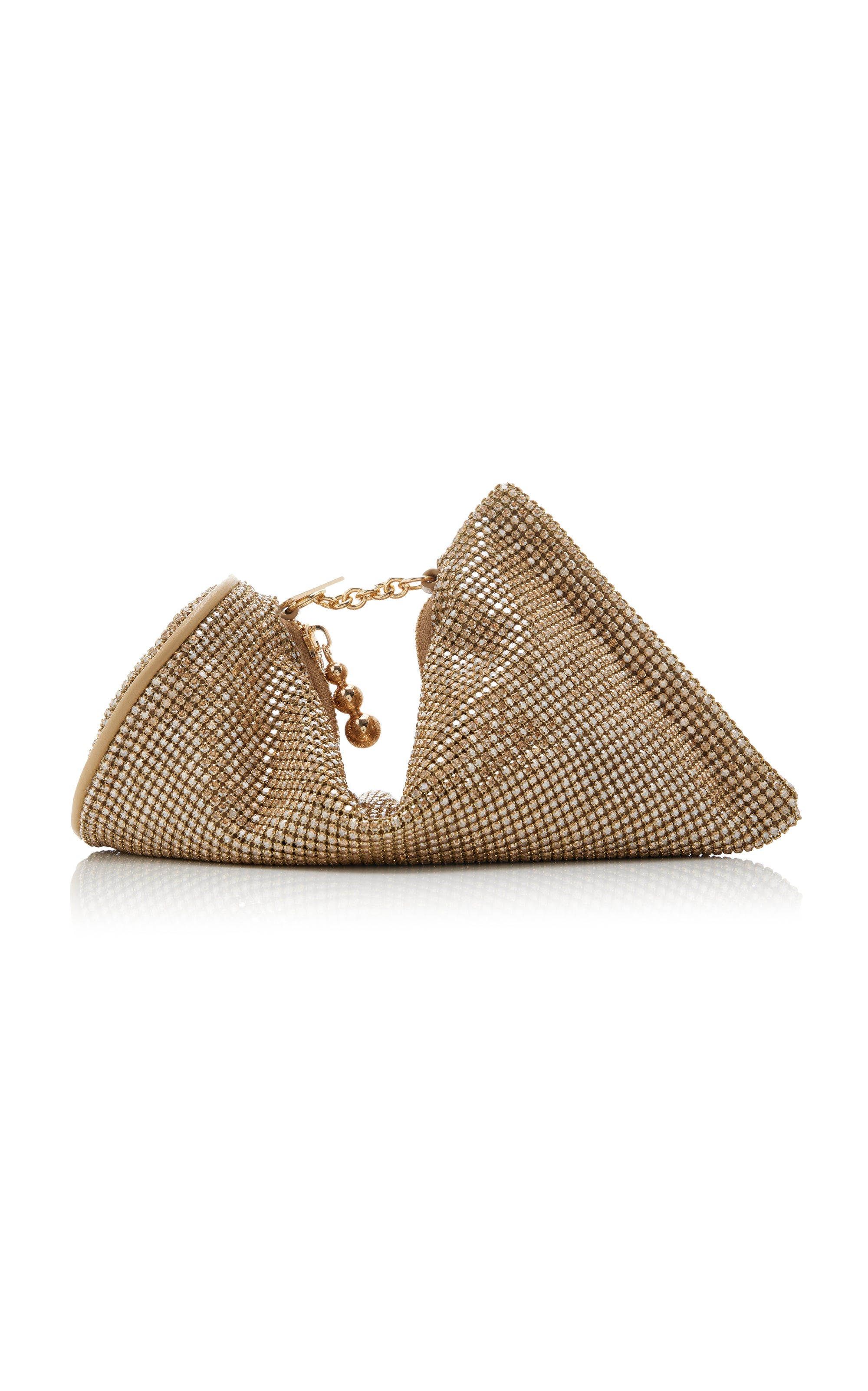 Viera Crystal-Beaded Leather Clutch