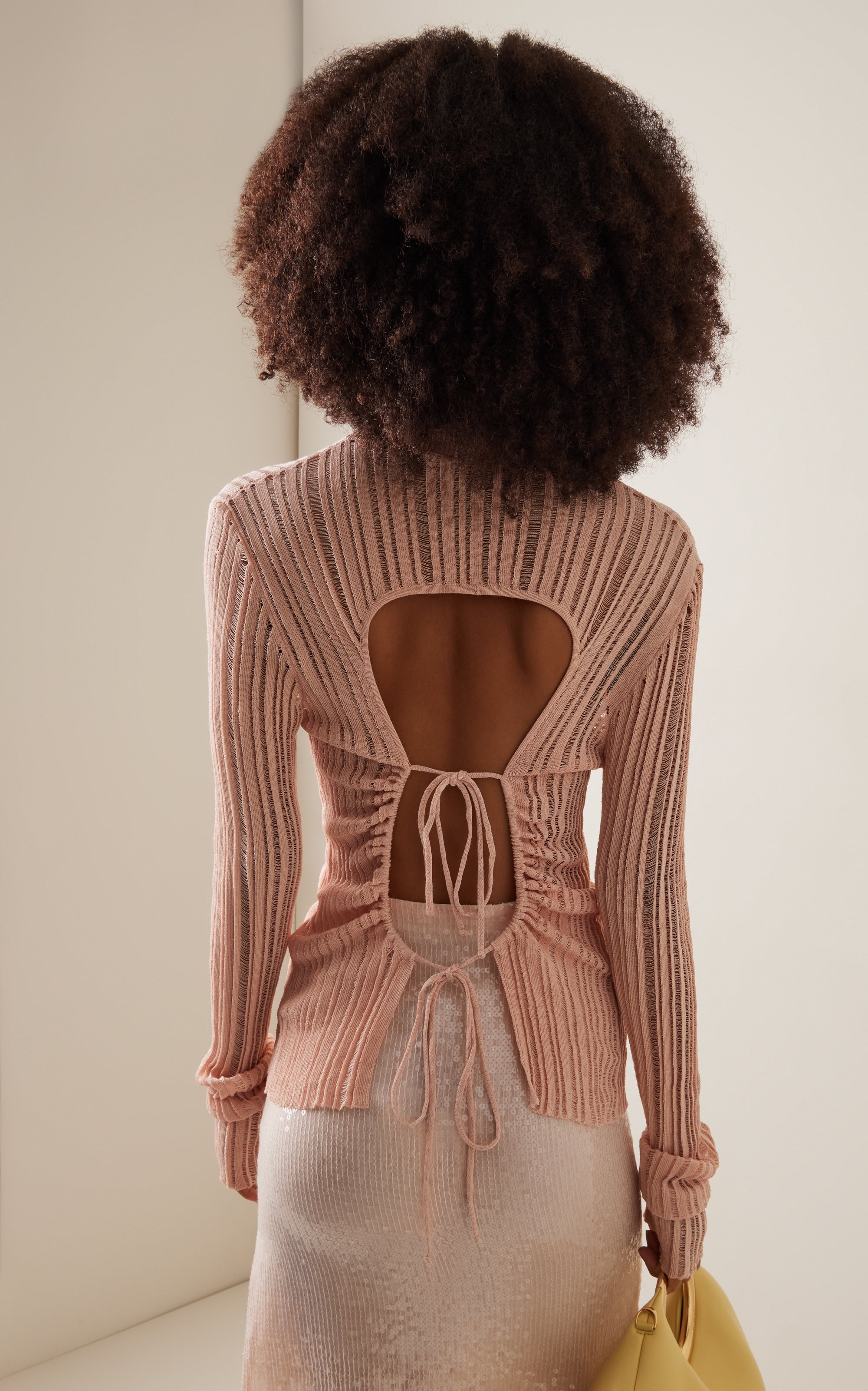 Open-Back Ribbed-Knit Top