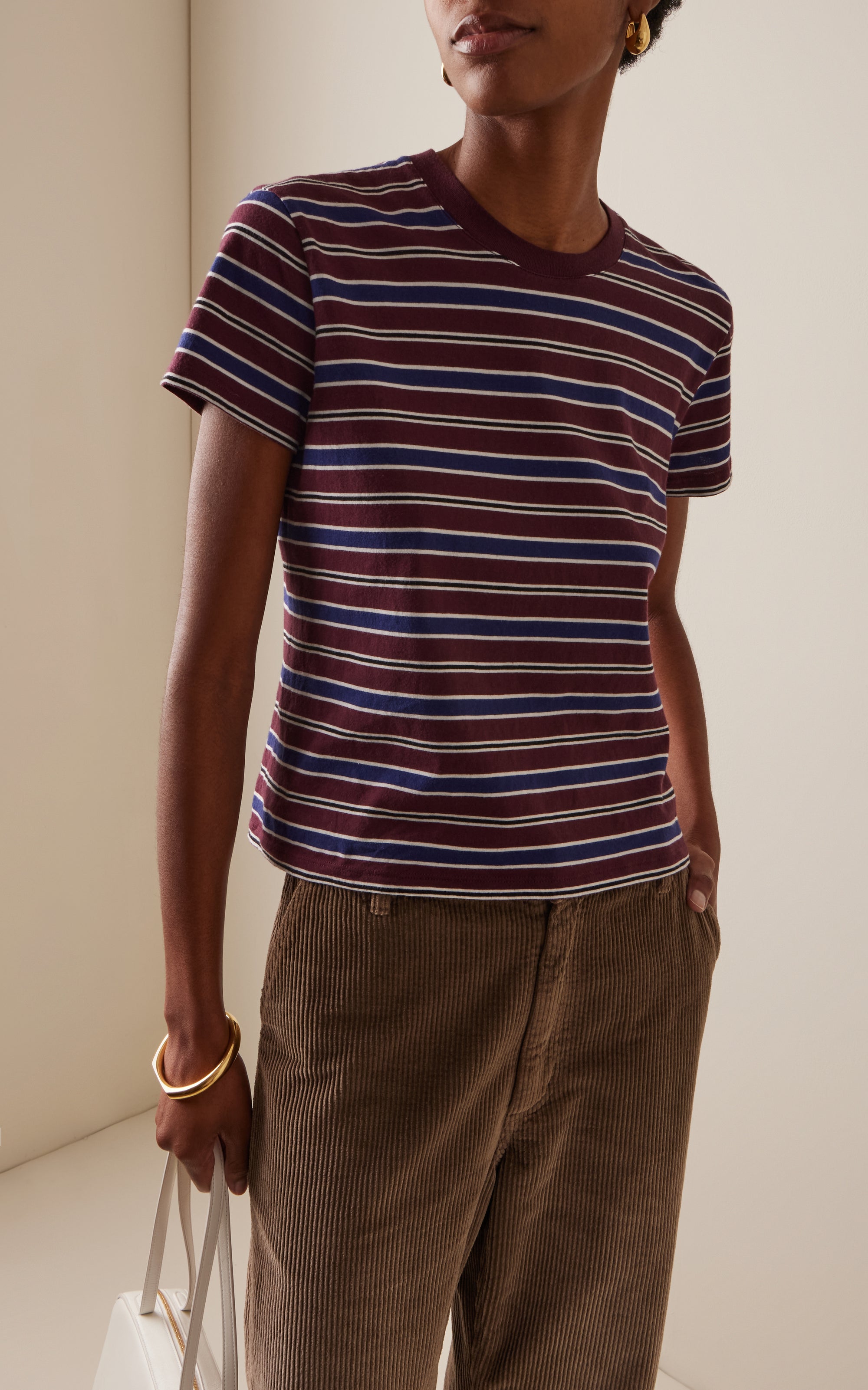 Kenzie Striped Cotton Jersey T-Shirt