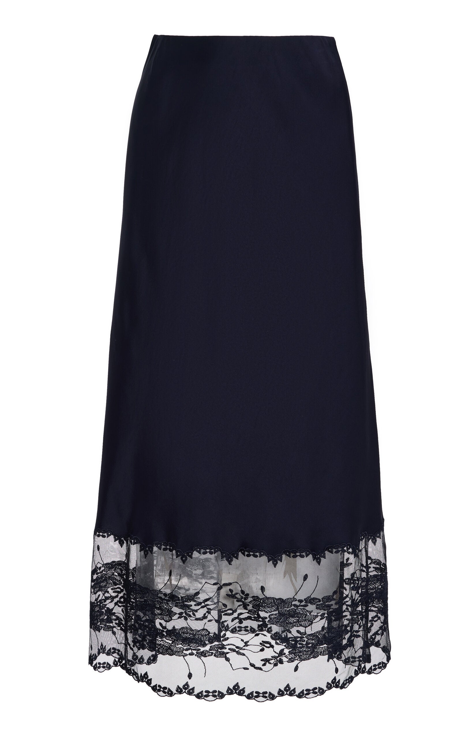 Blake Lace-Trimmed Satin Maxi Skirt
