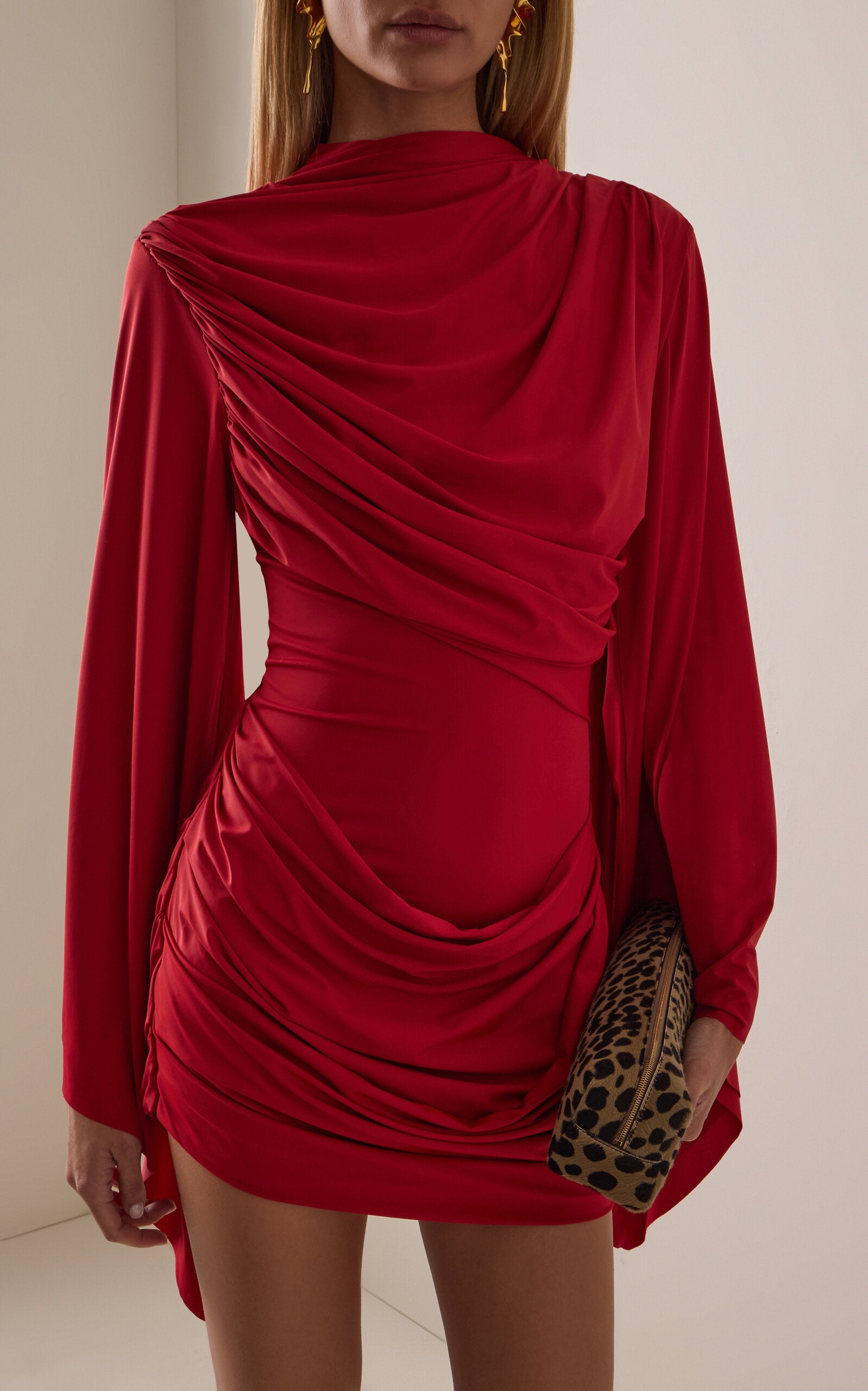 Exclusive Perisa Draped Jersey Mini Dress