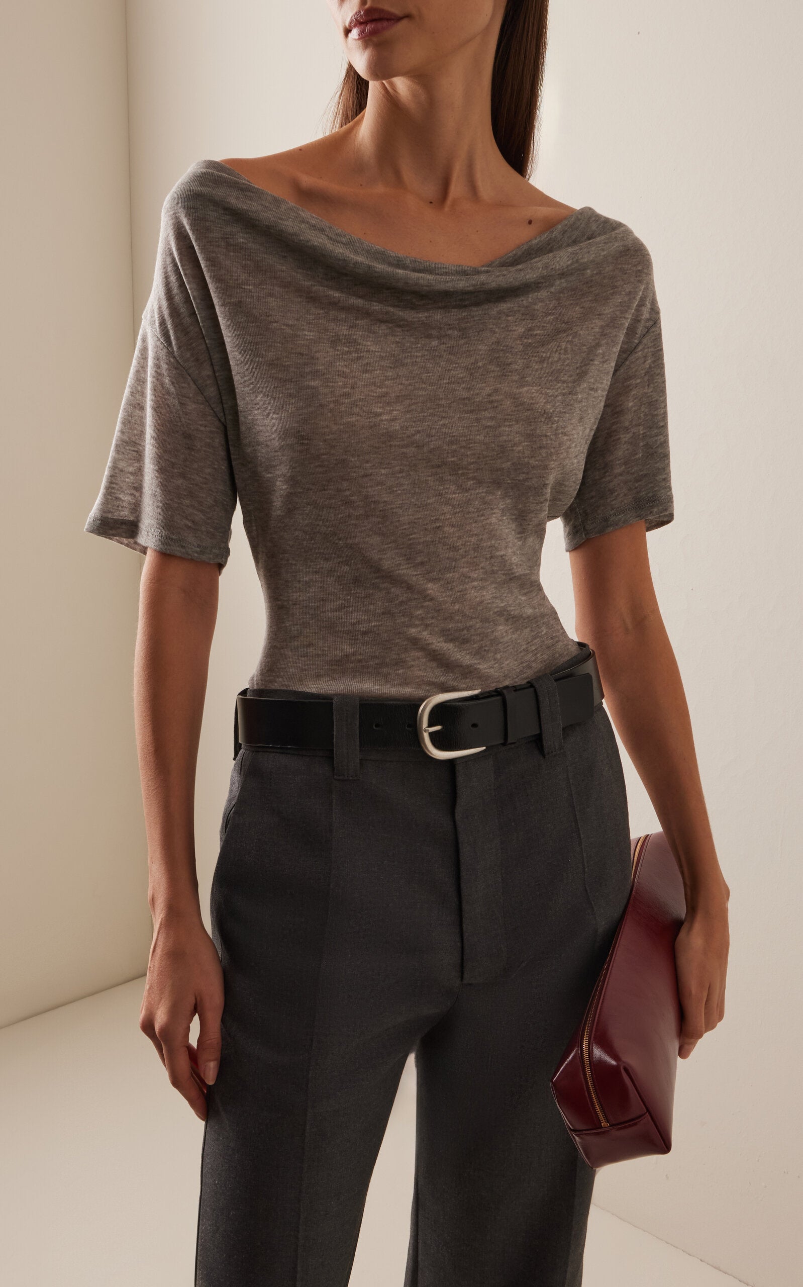 Madeo Cowl-Neck Cotton T-Shirt