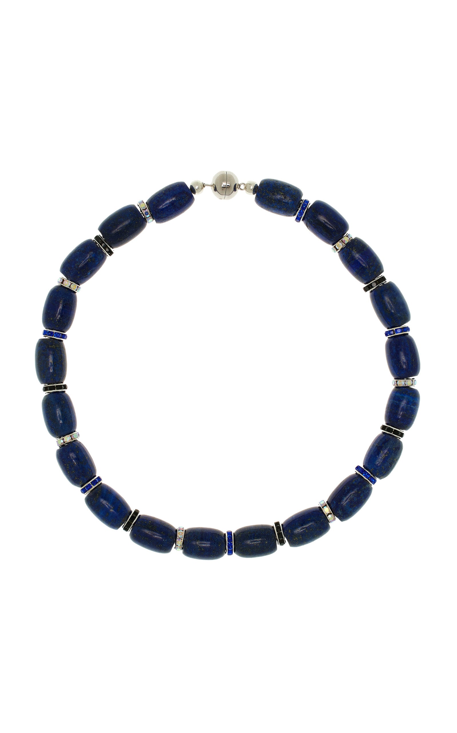 Donna Rhodium-Plated Lapis Lazuli Necklace
