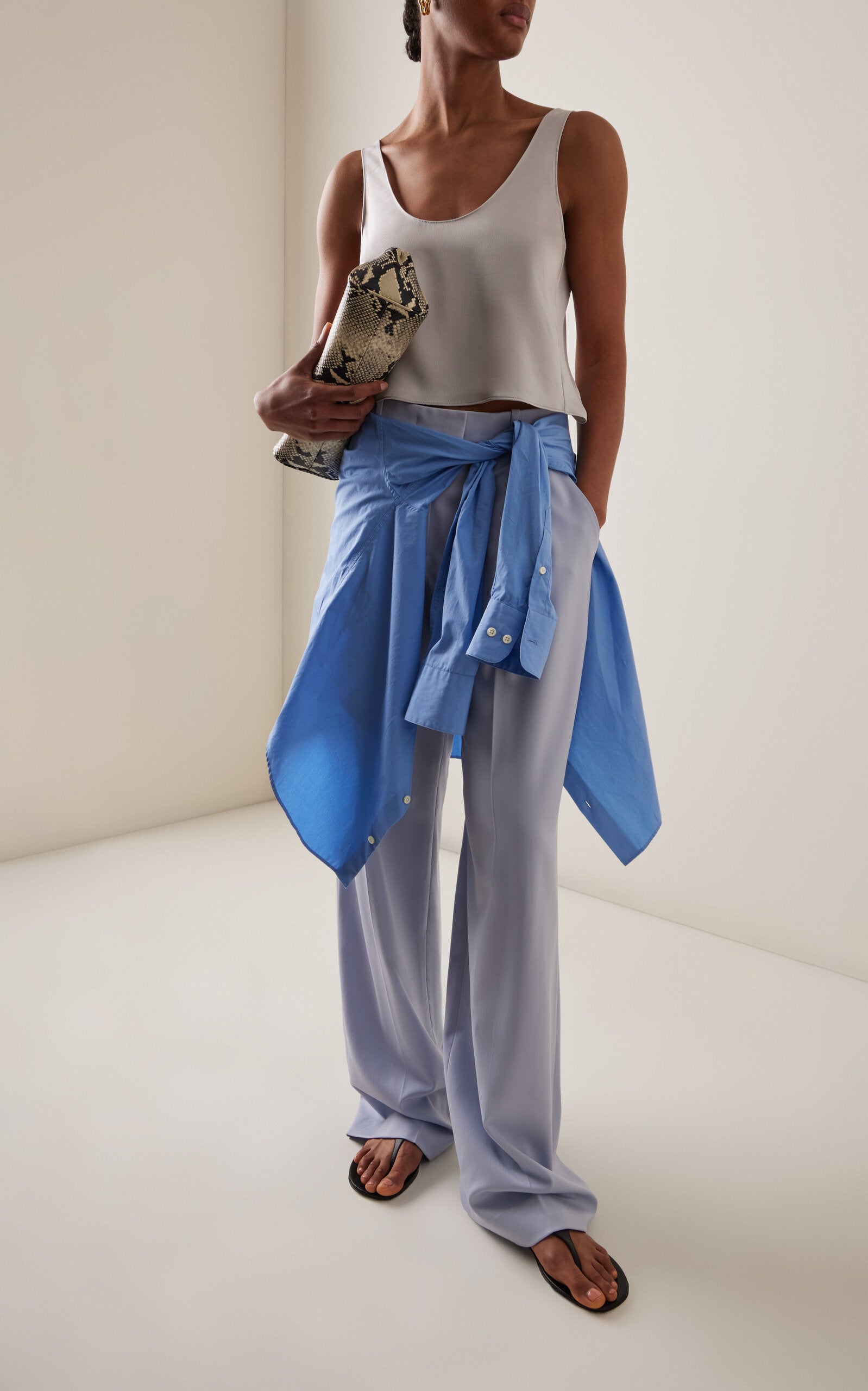 Barb Scoop Satin Tank Top