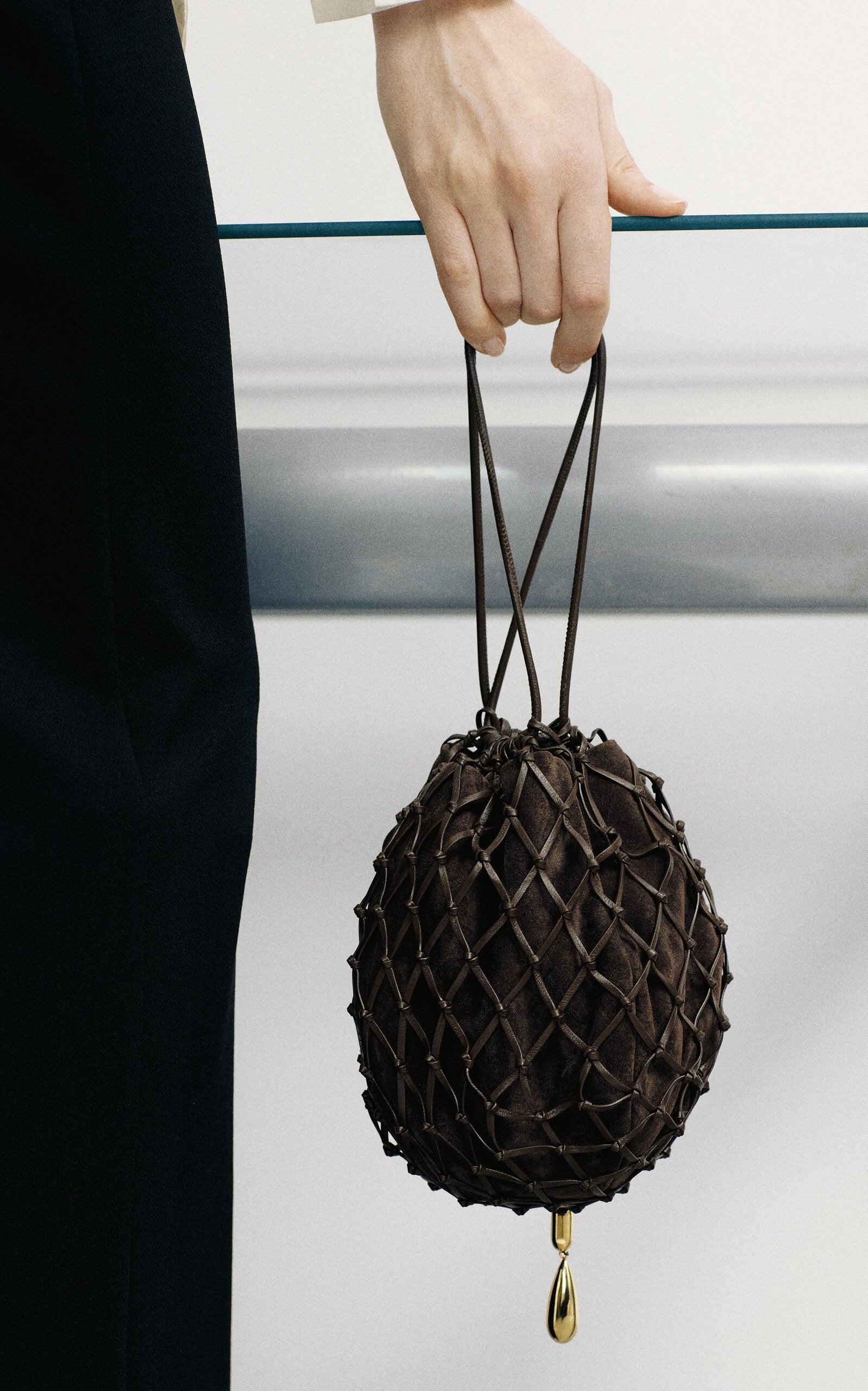 Macrame Leather Pouch