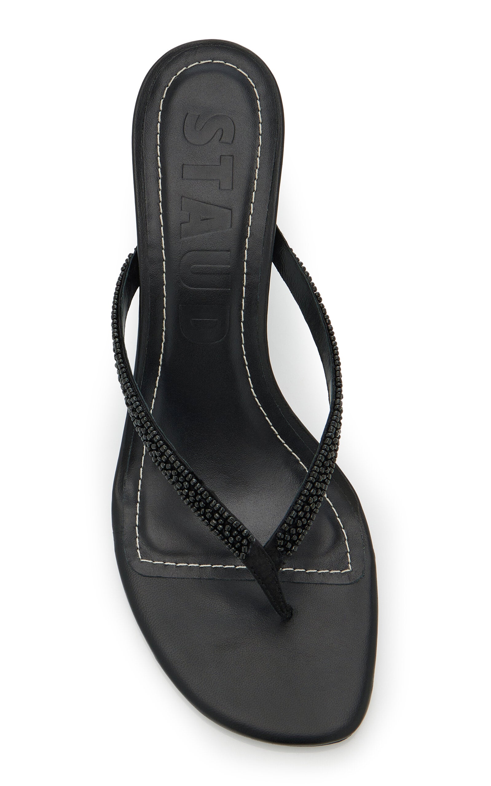 Freja Beaded Leather Thong Sandals