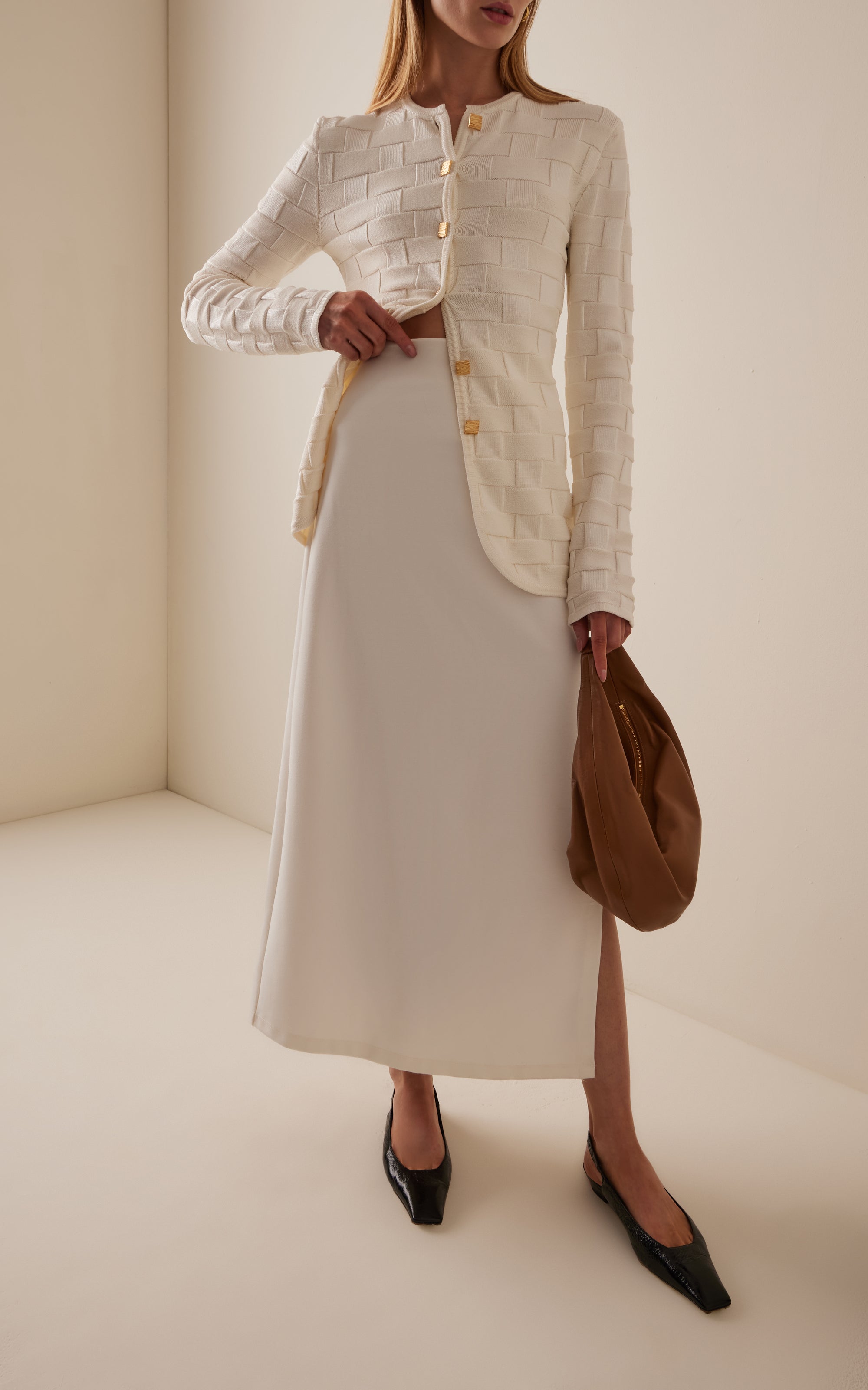 Rio Side-Slit Jersey Maxi Skirt