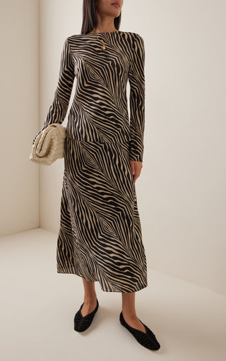 Boshan Animal-Printed Silk-Blend Maxi Skirt