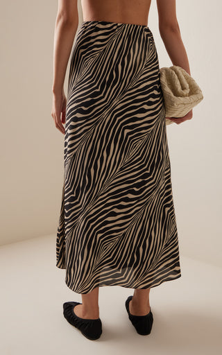Boshan Animal-Printed Silk-Blend Maxi Skirt
