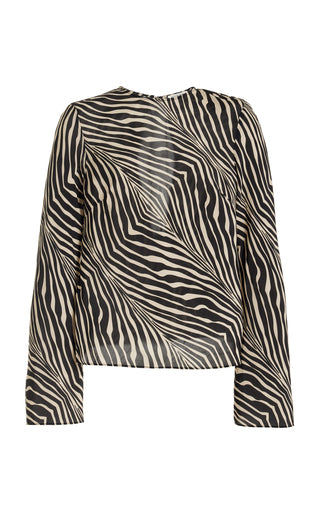 Pricilla Zebra-Print Silk-Blend Top