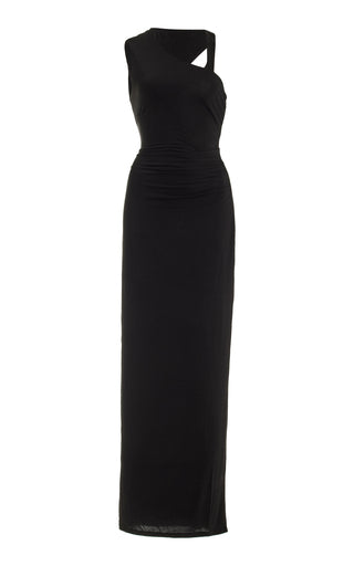 Asymmetric Twisted Jersey Maxi Dress