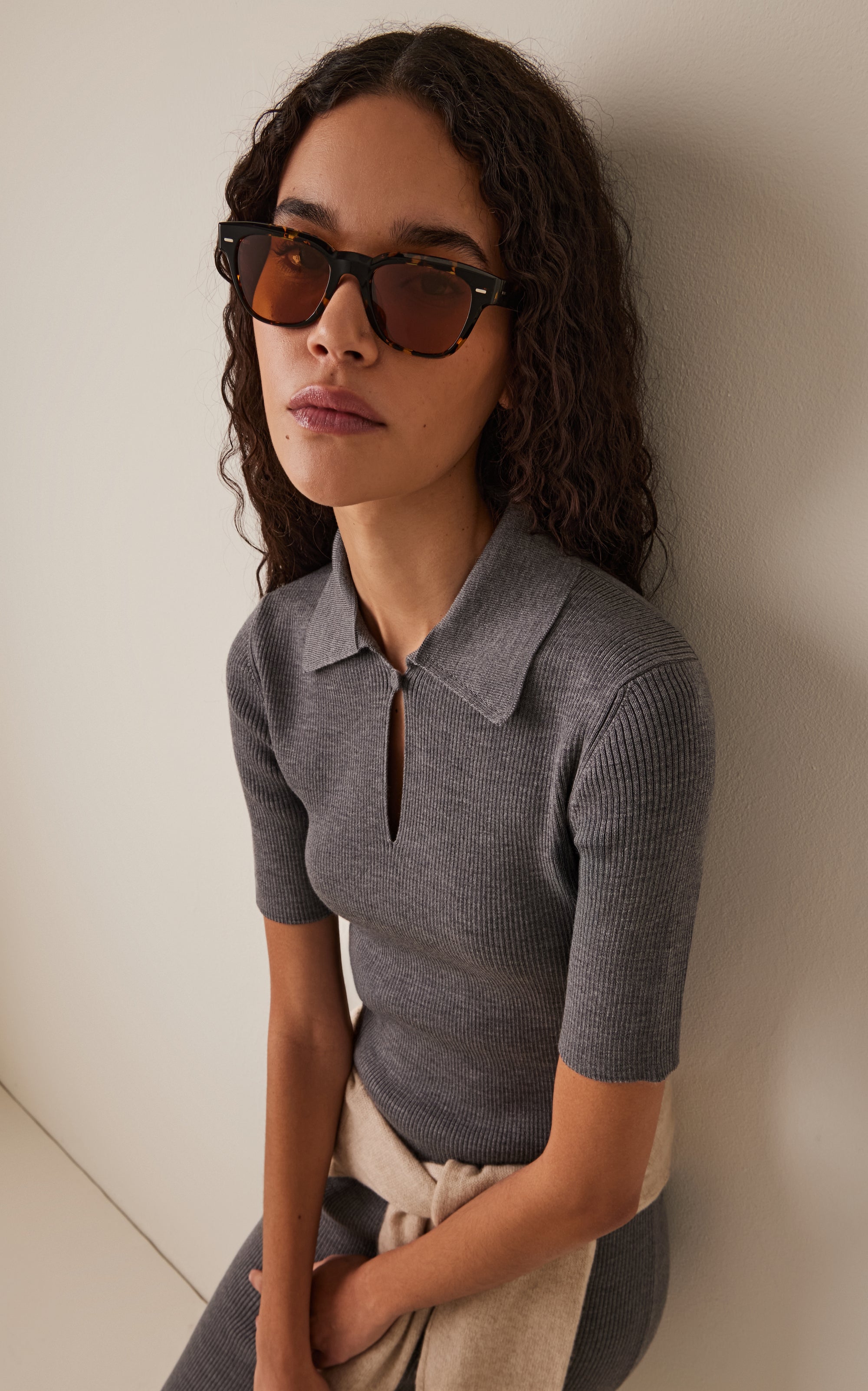 Rueny Square-Frame Acetate Sunglasses