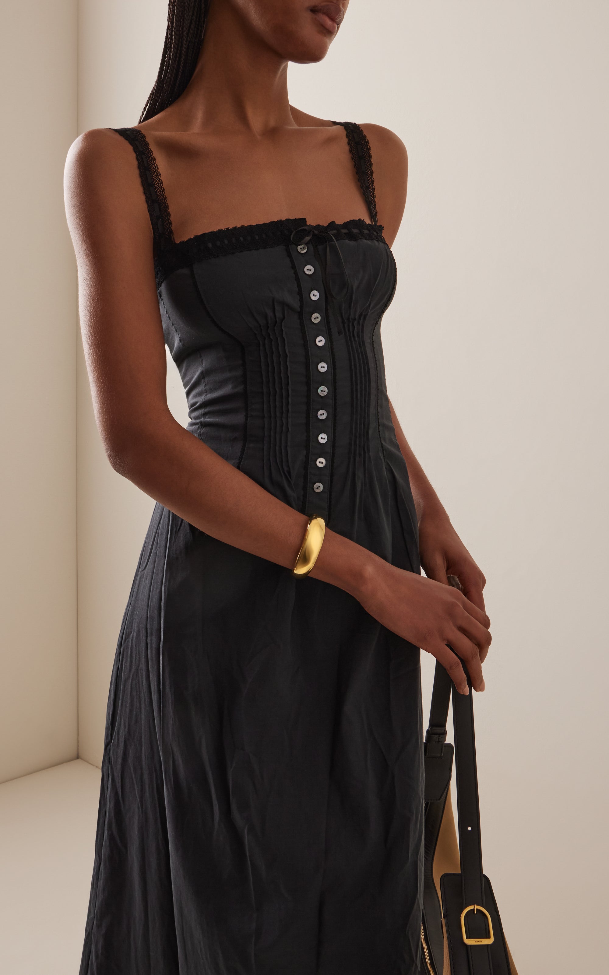 Matilde Lace-Trimmed Cotton Midi Dress