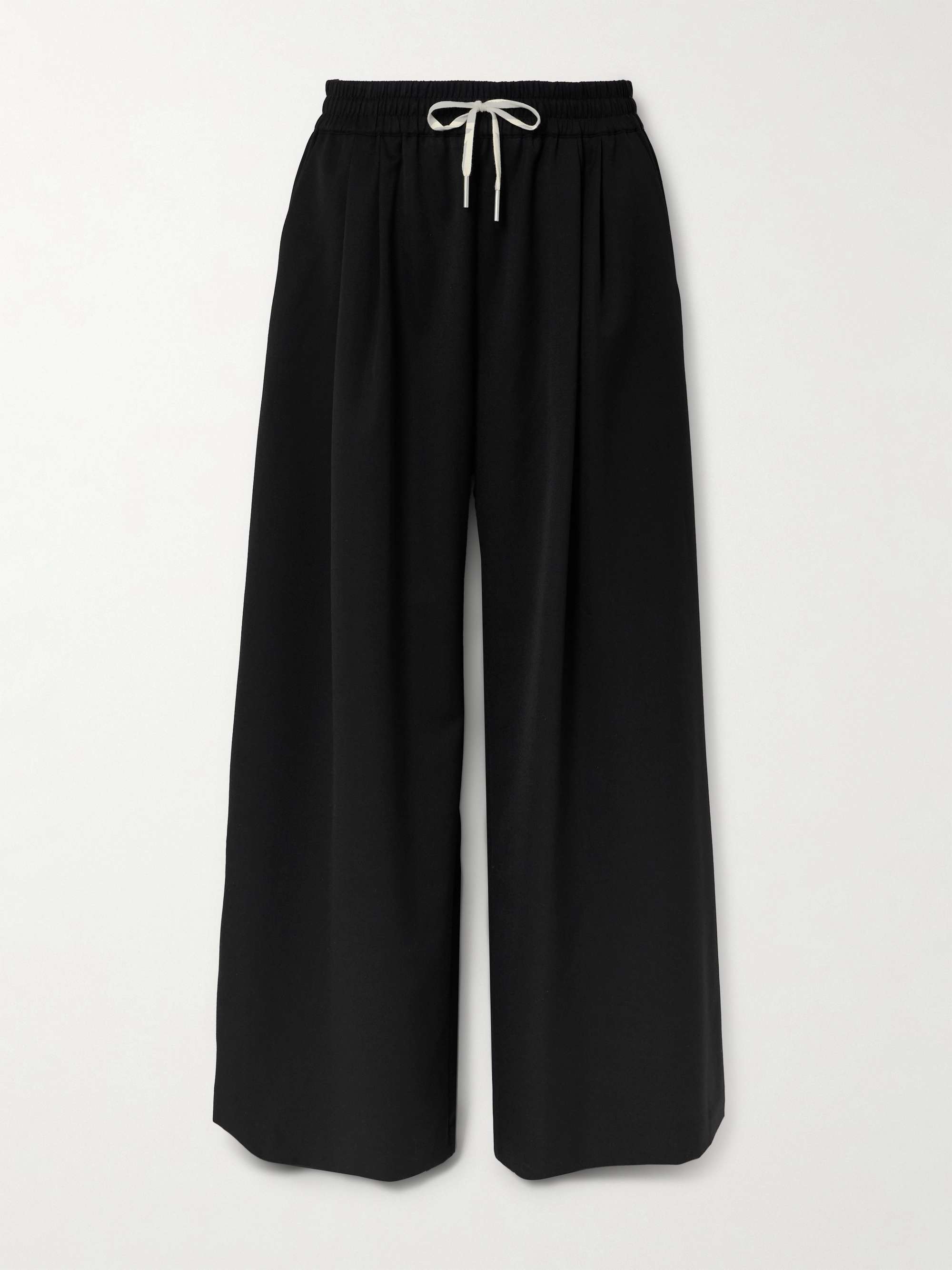 Pleated recycled-twill wide-leg pants