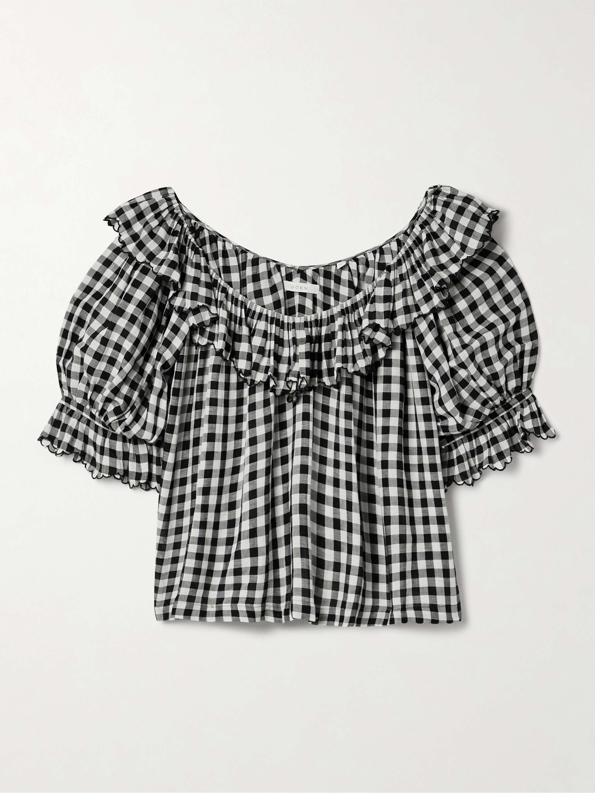 Samara ruffled gingham voile blouse