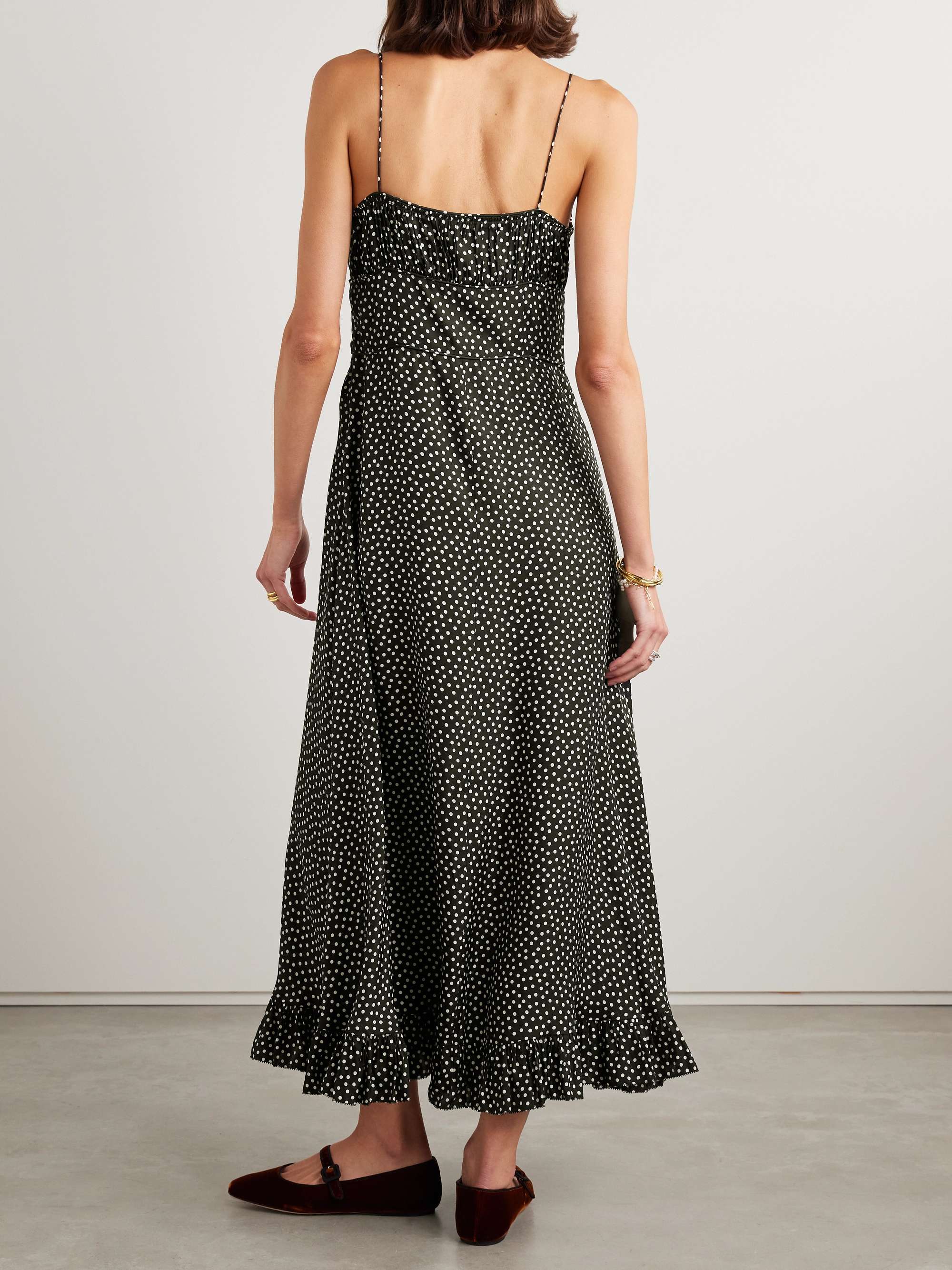 Rosaria polka-dot silk-blend midi dress