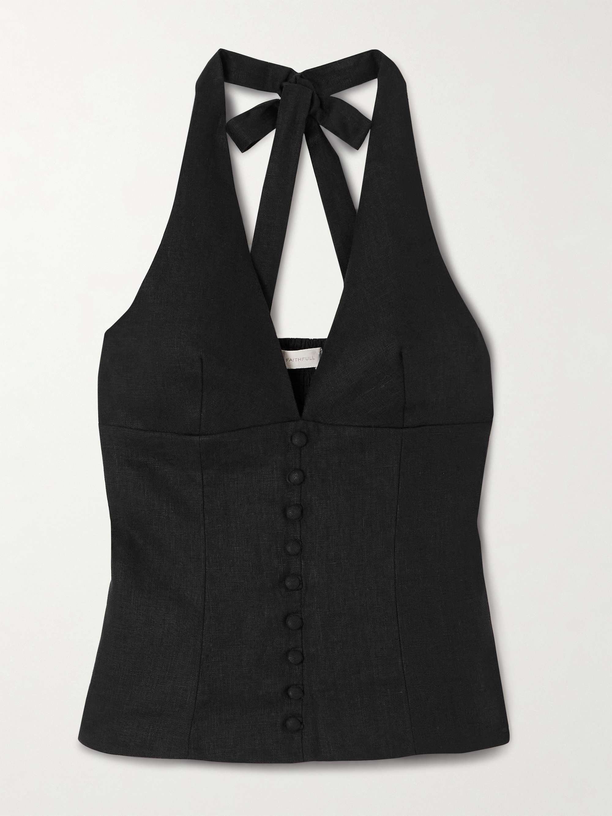 Marie linen halterneck top