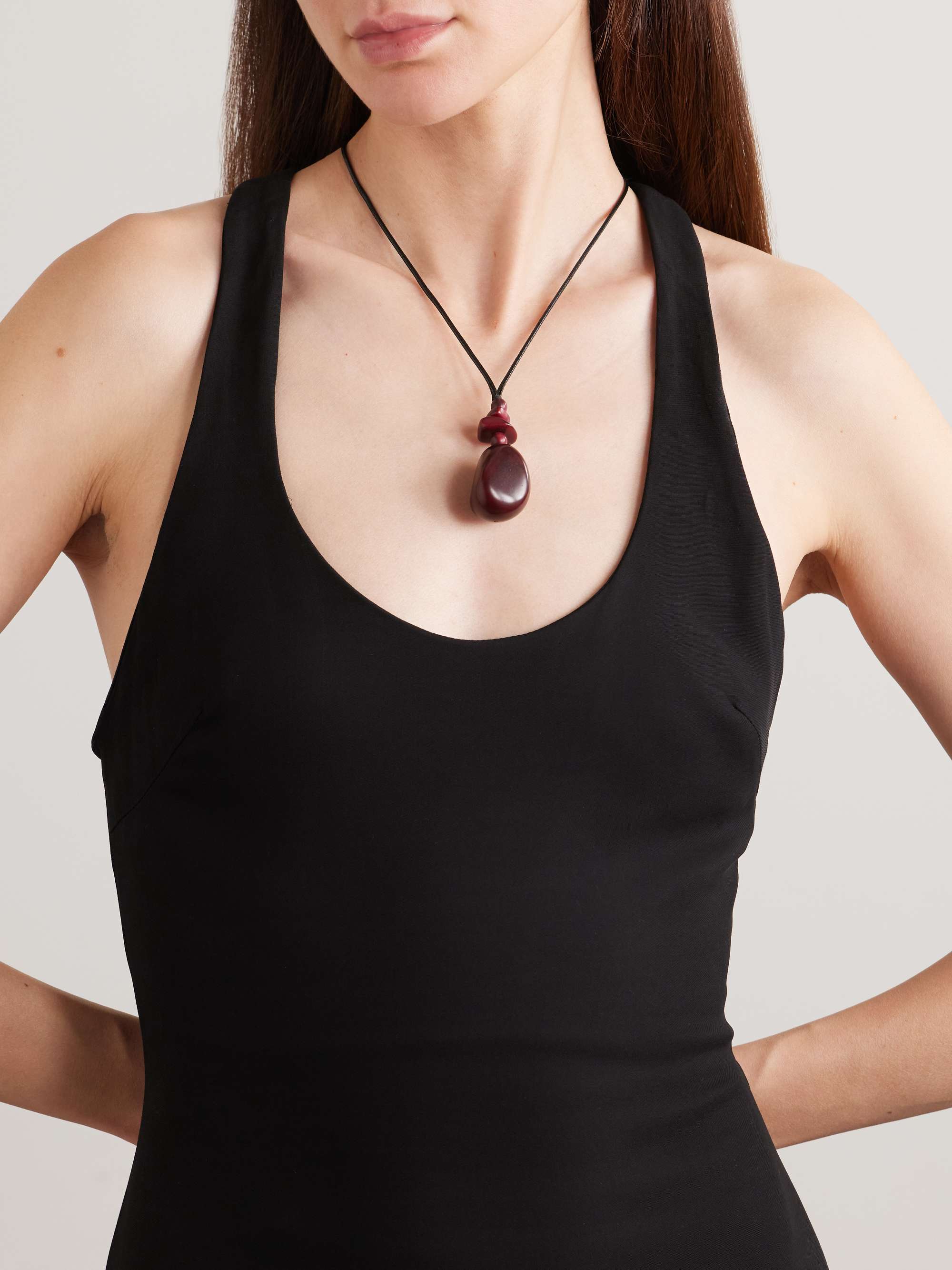 The Pendant tagua and leather necklace