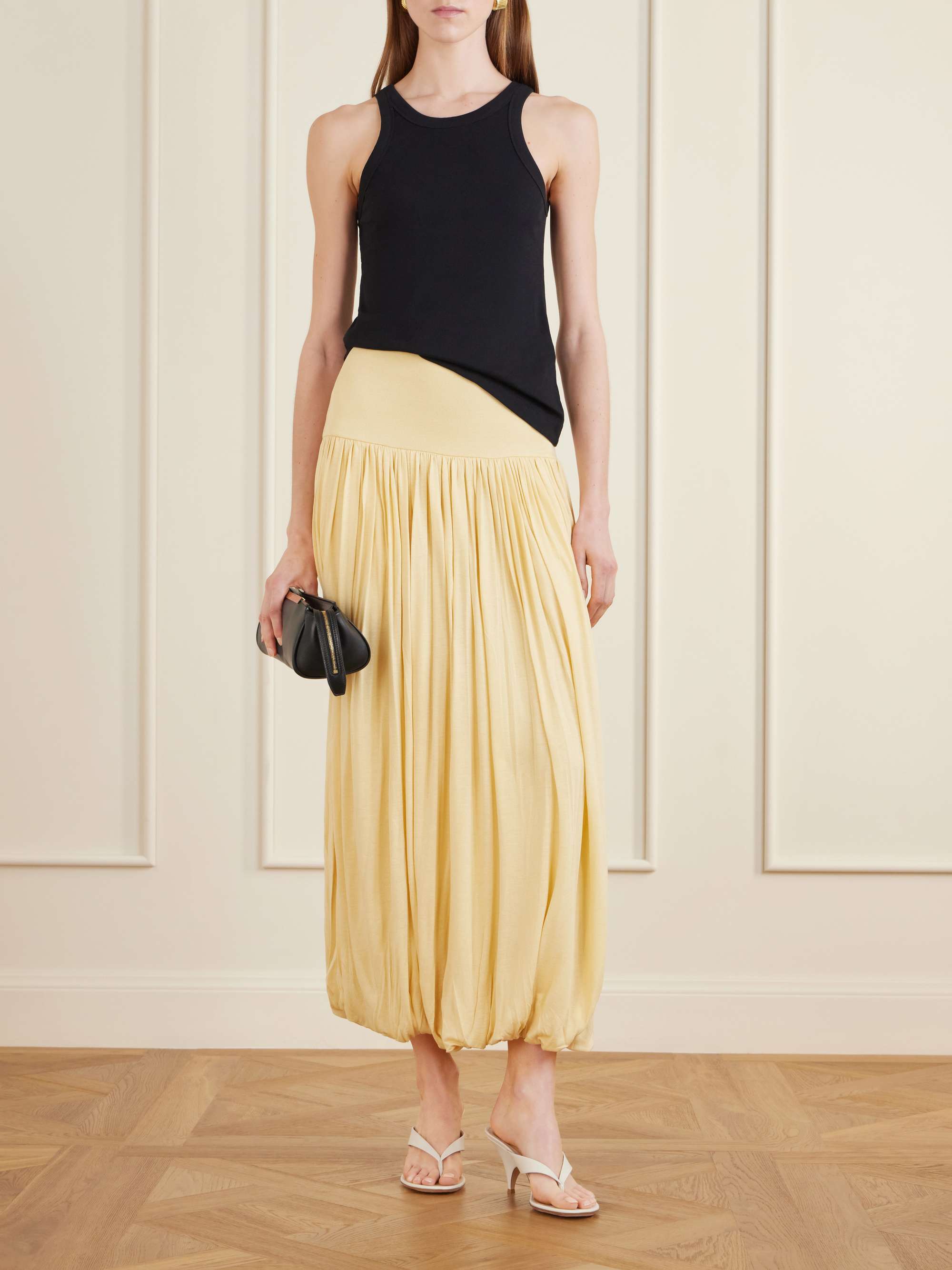 Jersey midi skirt