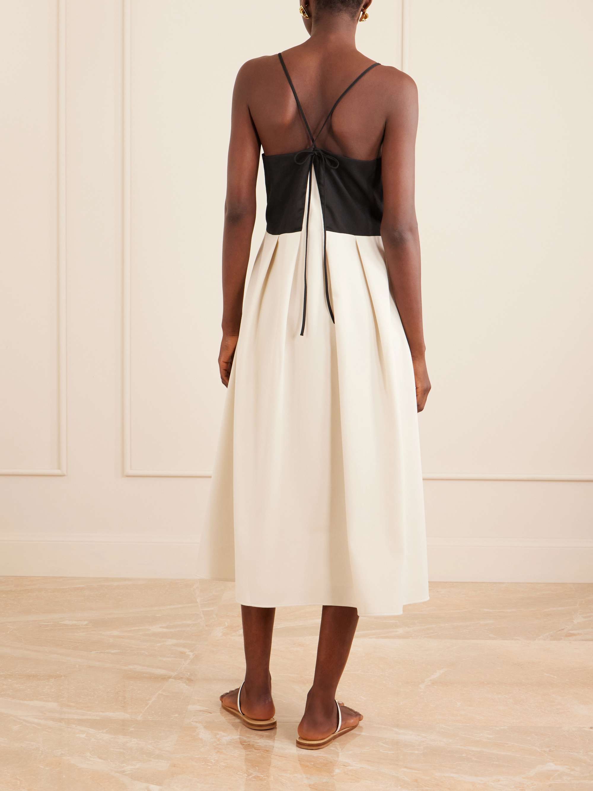 Angelina two-tone twill maxi dress
