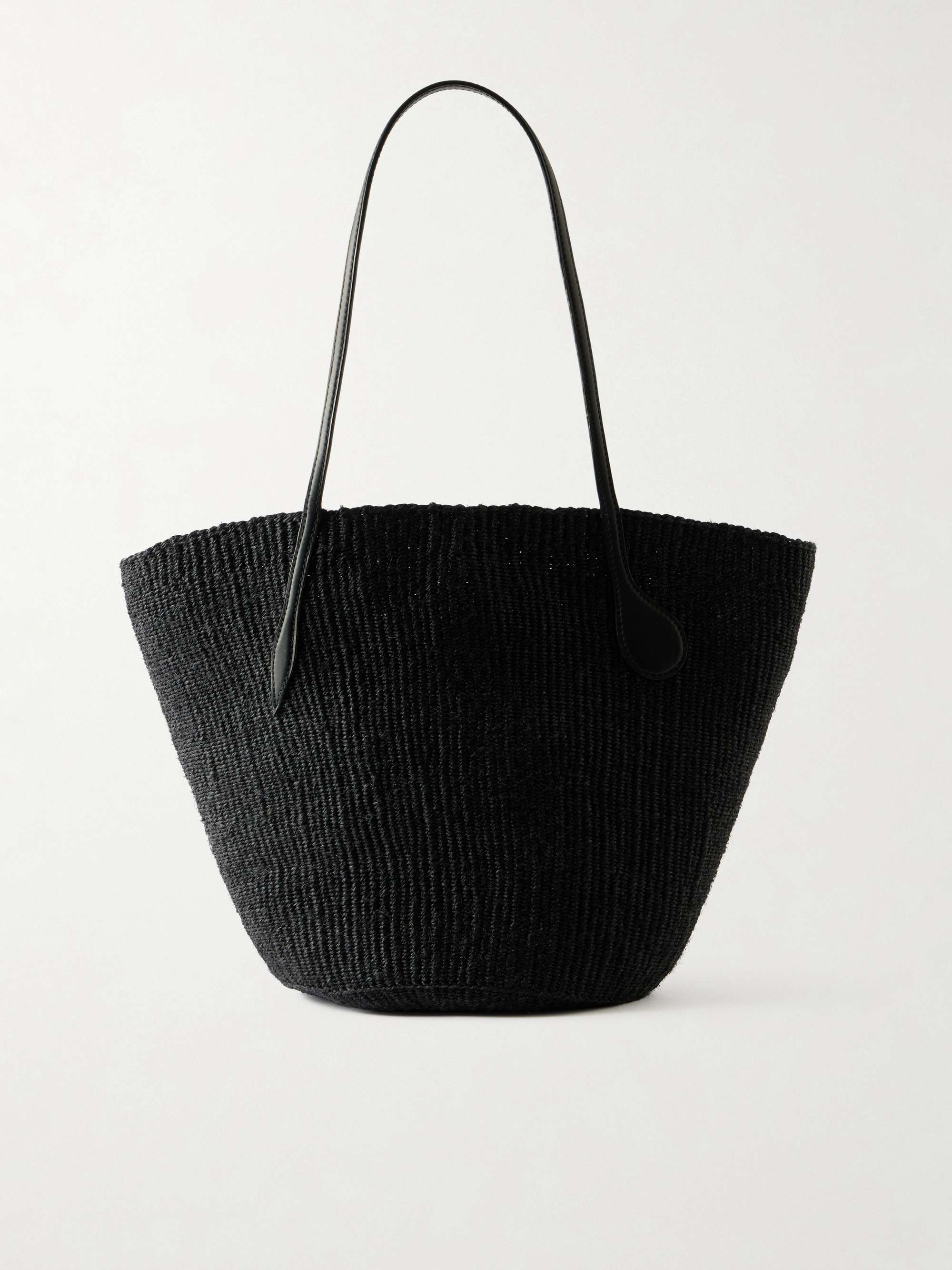 Sprout leather-trimmed sisal tote bag