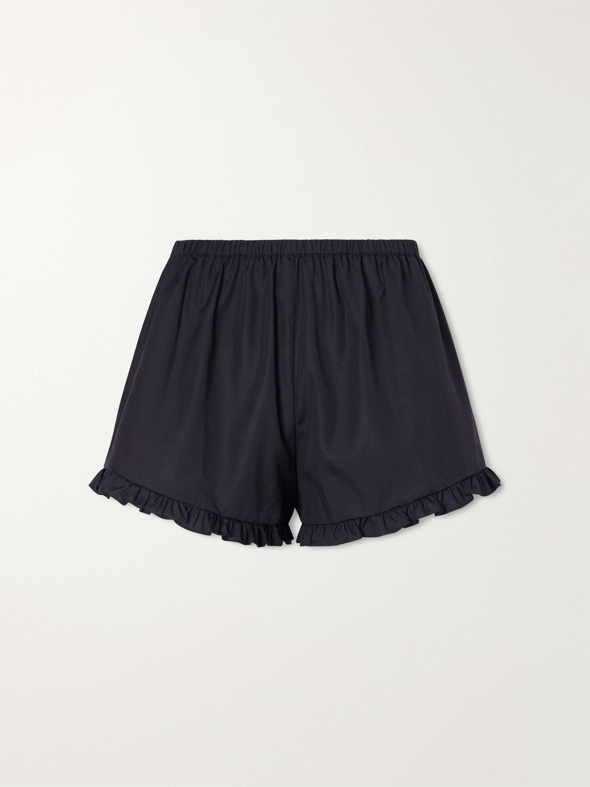 Ruffled cotton-poplin shorts