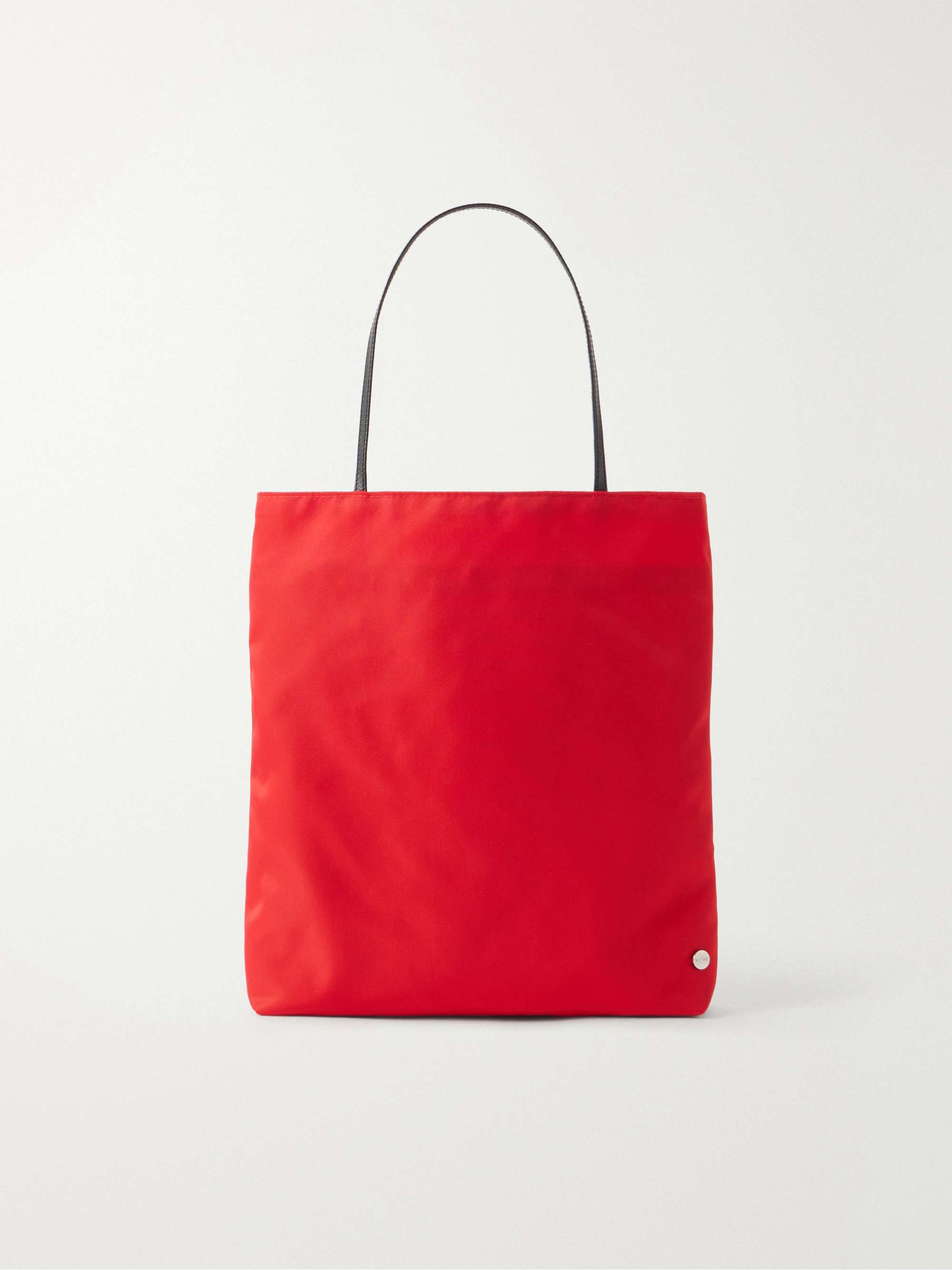 Thea leather-trimmed nylon tote bag