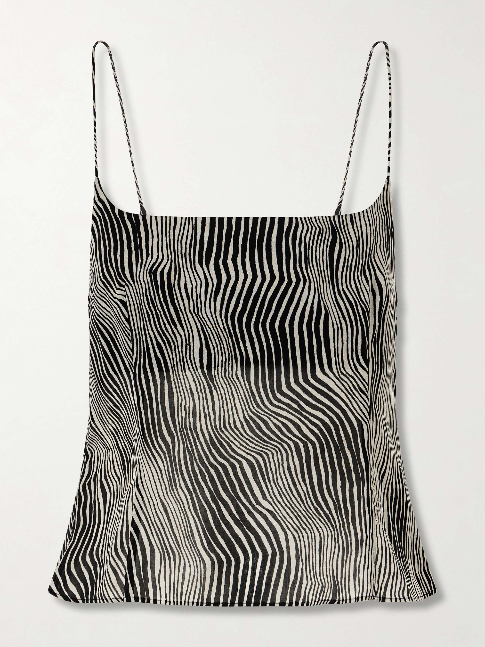 Savannah zebra-print silk-blend cami