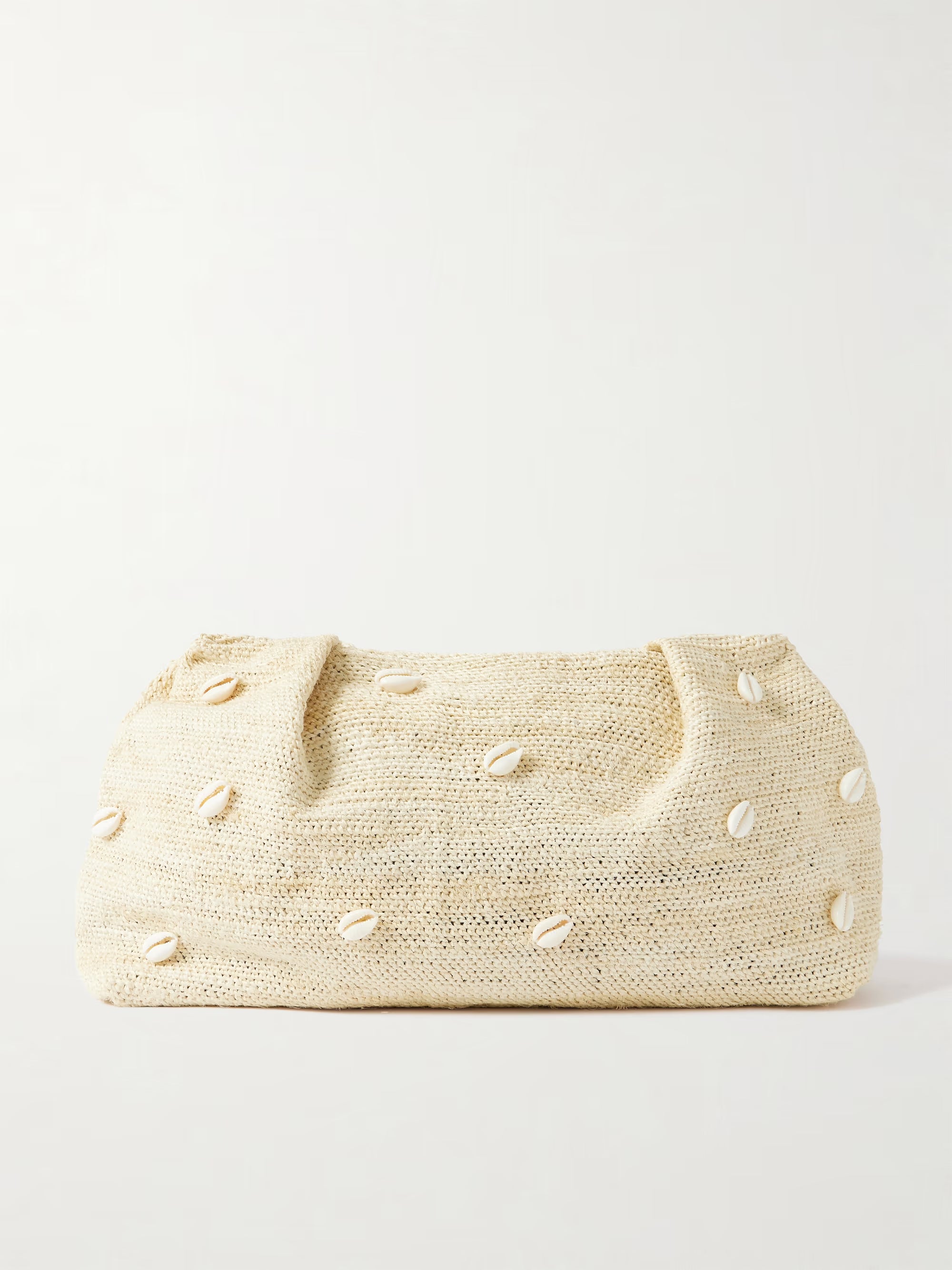 Embellished sisal clutch